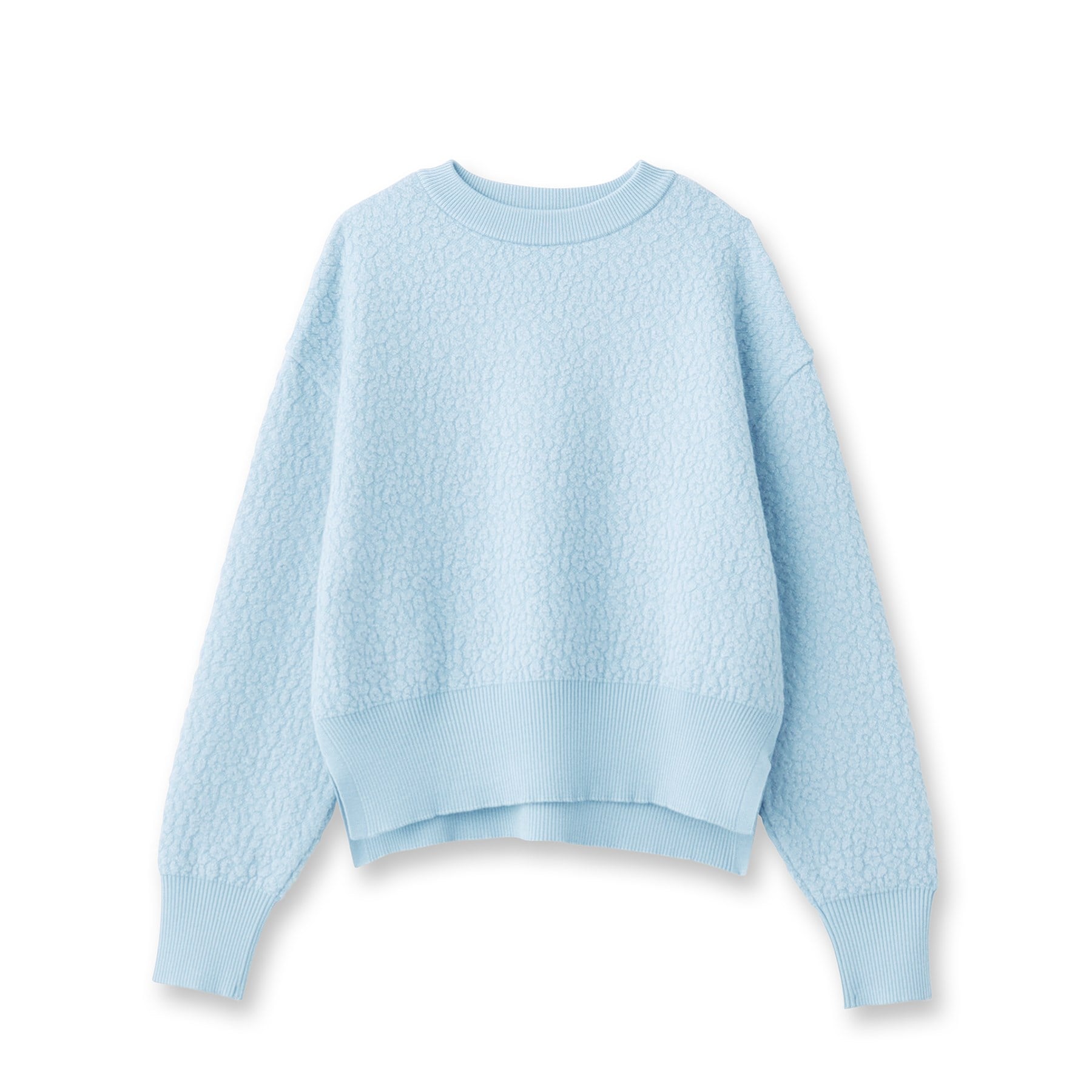 リフレクト Reflect 【洗える】ふくれジャカードニット （サックスブルー(090)） サックスブルー(090)