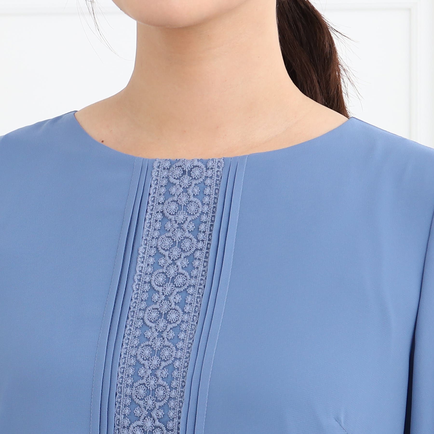 リフレクト Reflect 【フォーマル／入卒／ママスーツ／洗える】フロントレースジョーゼットワンピース （ブラック(019)） ブラック(019)