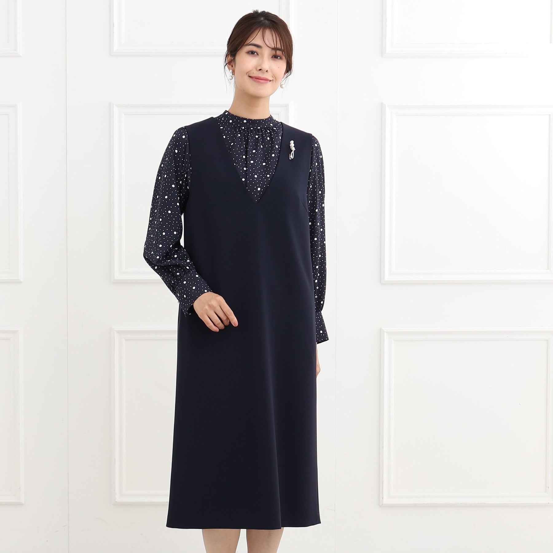 リフレクト Reflect 【フォーマル／入卒／ママスーツ／洗える／セットアップ可】ジャンパースカート （ネイビー(094)） ネイビー(094)