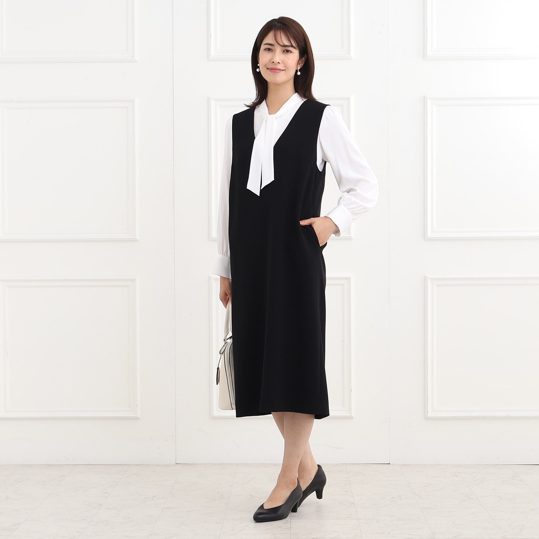 リフレクト Reflect 【フォーマル／入卒／ママスーツ／洗える／セットアップ可】ジャンパースカート （ネイビー(094)） ネイビー(094)