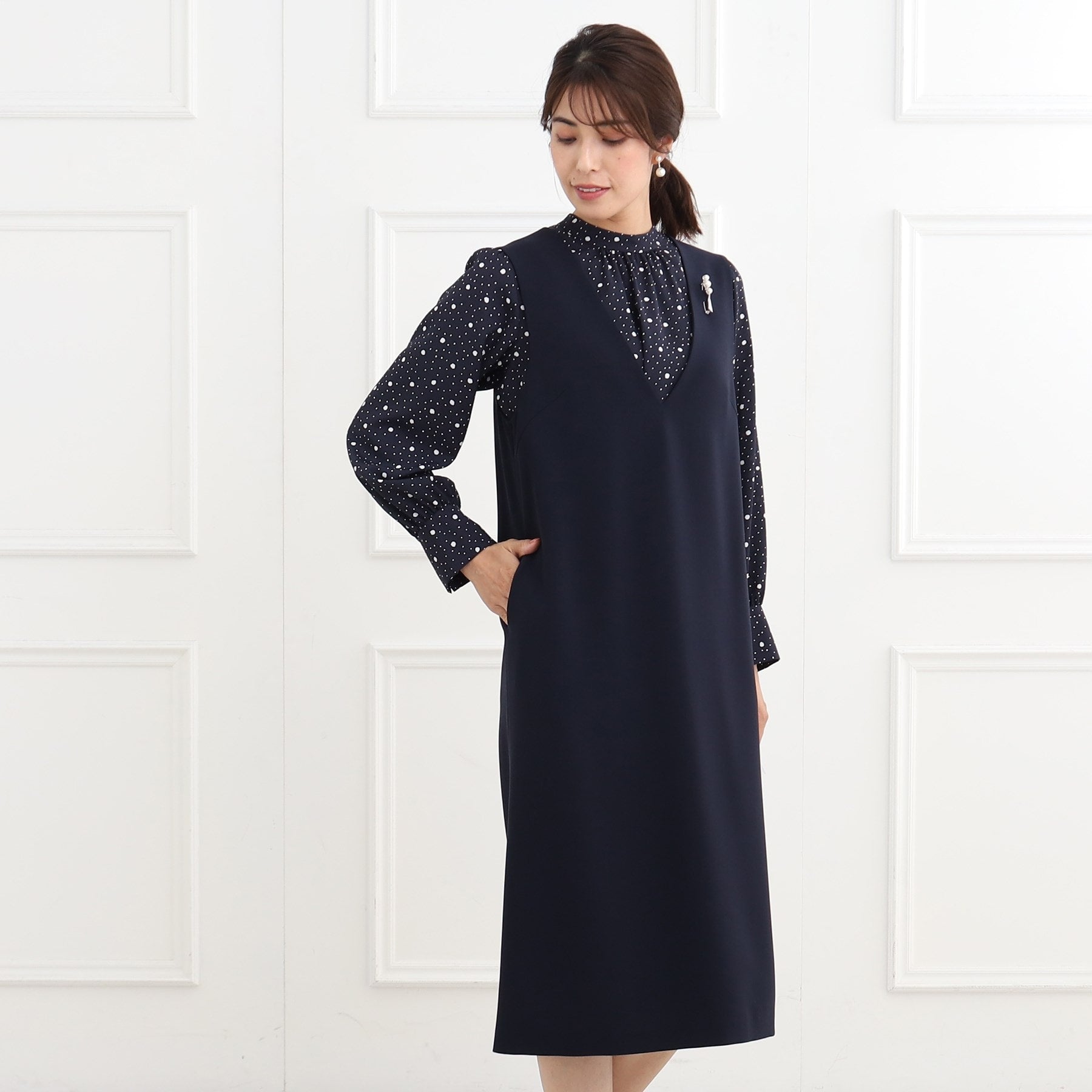 リフレクト Reflect 【フォーマル／入卒／ママスーツ／洗える／セットアップ可】ジャンパースカート （ネイビー(094)） ネイビー(094)