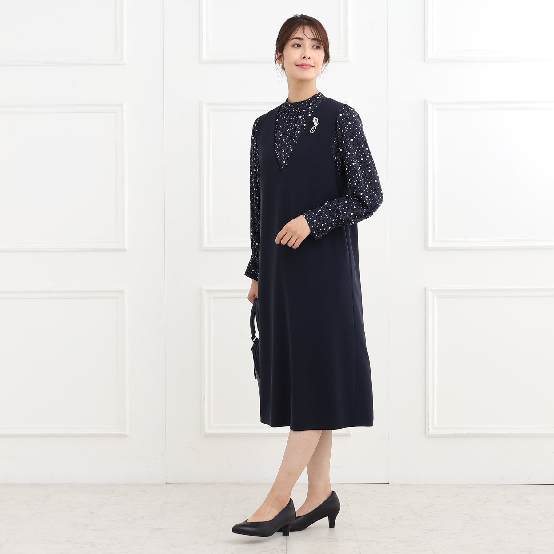 リフレクト Reflect 【フォーマル／入卒／ママスーツ／洗える／セットアップ可】ジャンパースカート （ネイビー(094)） ネイビー(094)