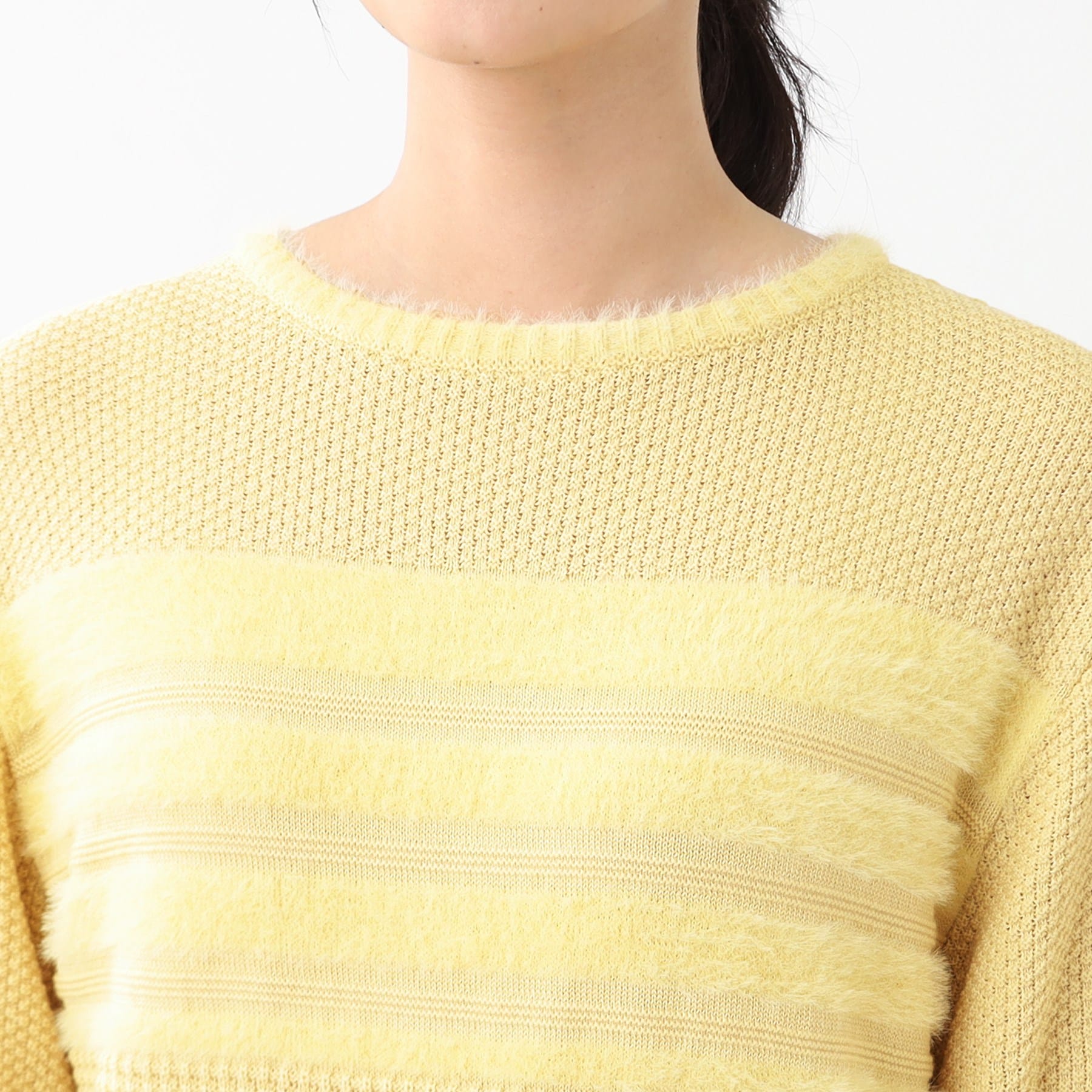 リフレクト Reflect 【洗える】フェザーボーダーニット （オフホワイト(003)） オフホワイト(003)