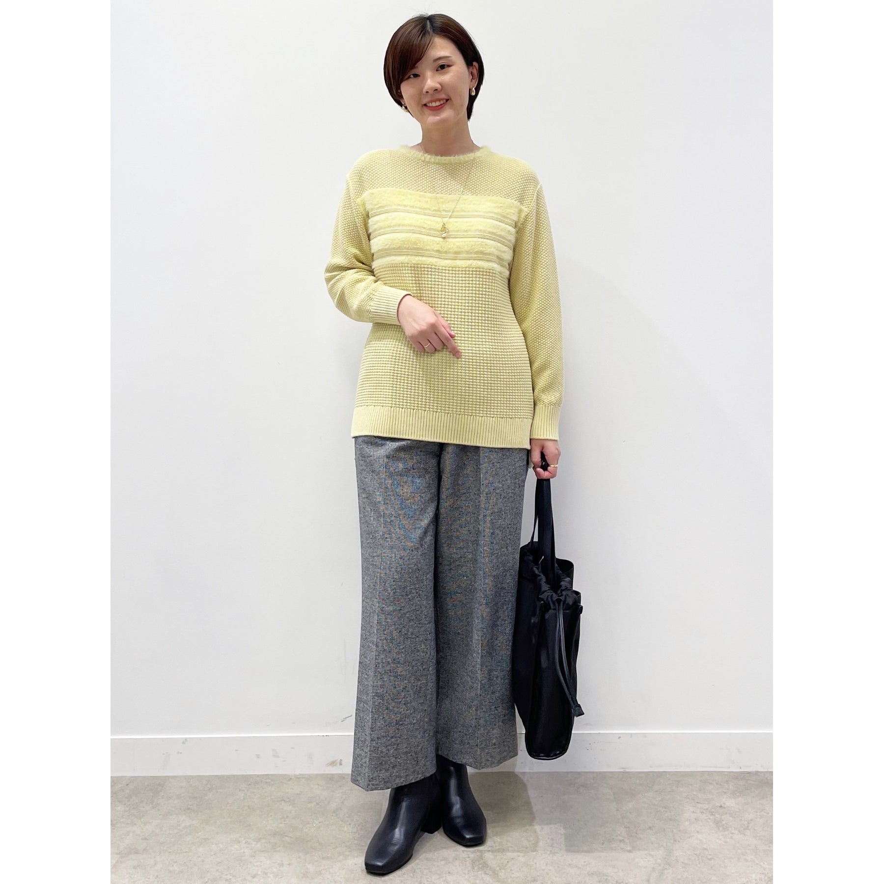 リフレクト Reflect 【洗える】フェザーボーダーニット （オフホワイト(003)） オフホワイト(003)