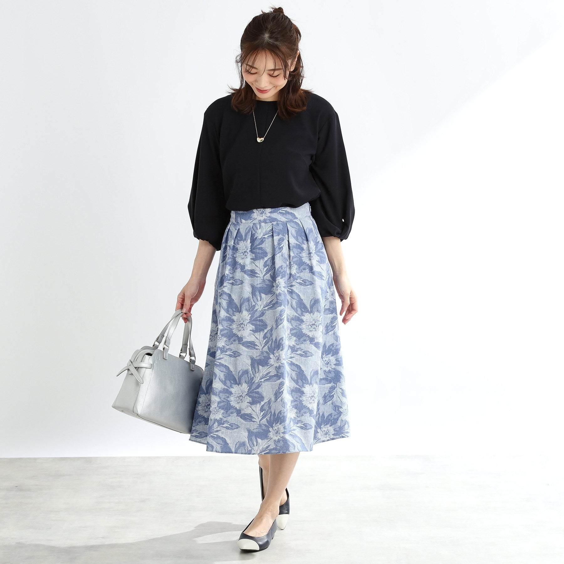 リフレクト Reflect 【UVカット／接触冷感／セットアップ可能】バックサテンブラウス （モカブラウン(042)） モカブラウン(042)