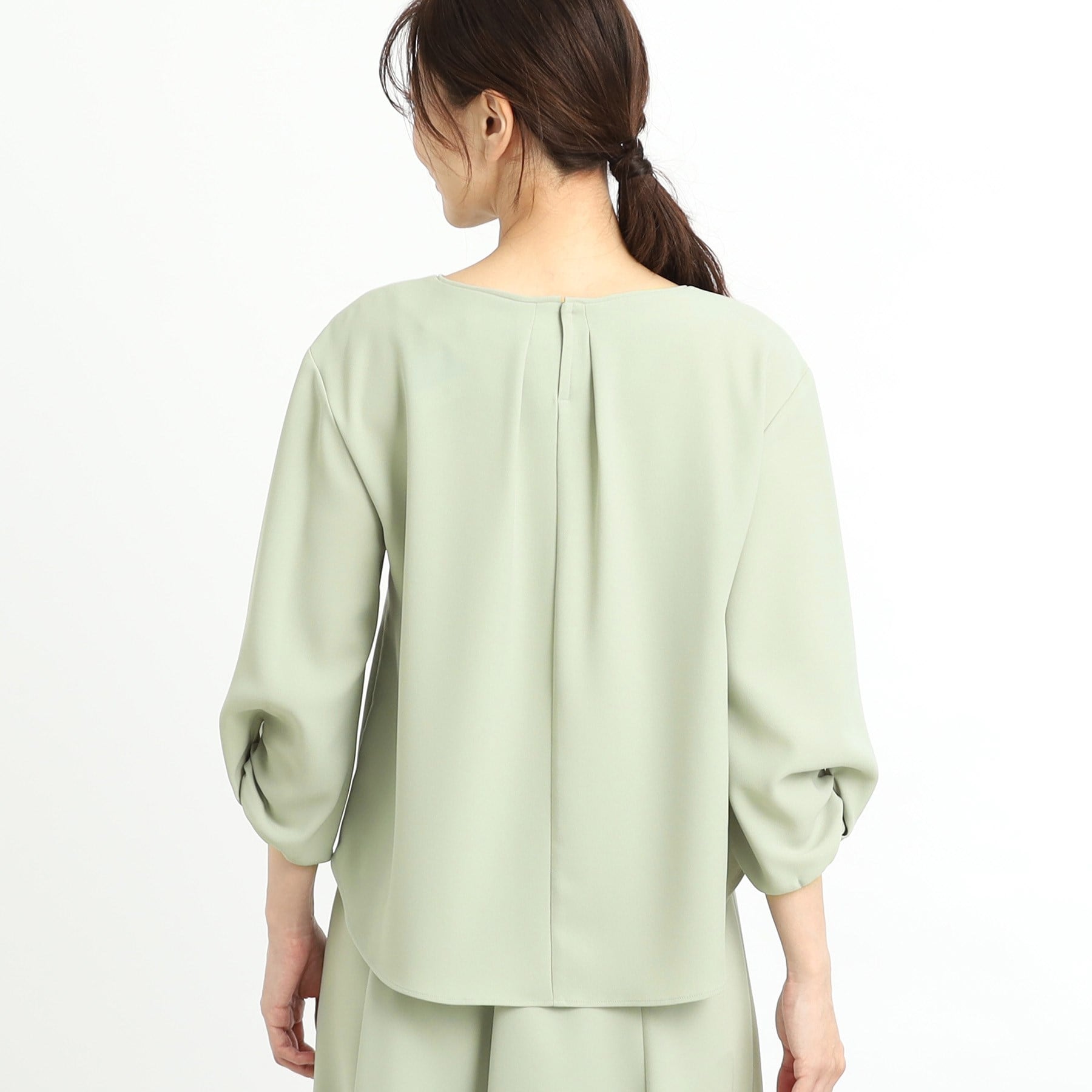 リフレクト Reflect 【UVカット／接触冷感／セットアップ可能】バックサテンブラウス （モカブラウン(042)） モカブラウン(042)