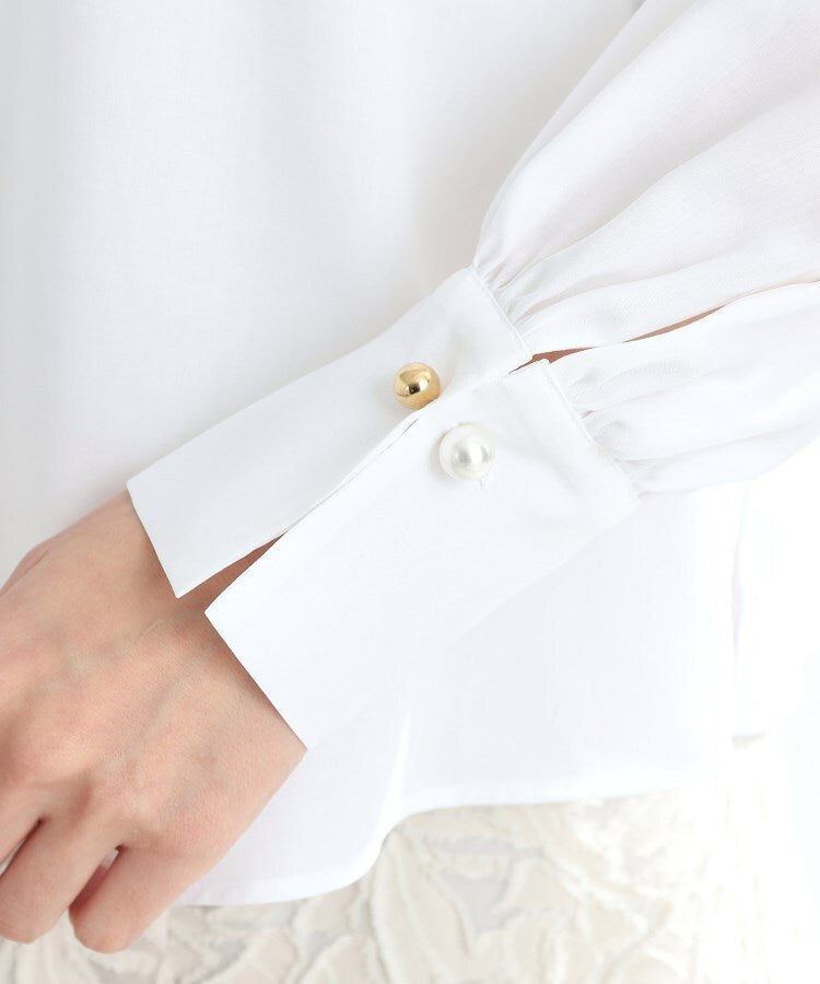 リフレクト Reflect 【R-QUALITY／接触冷感／洗える】スタンドネックシャツブラウス （オフホワイト(003)） オフホワイト(003)