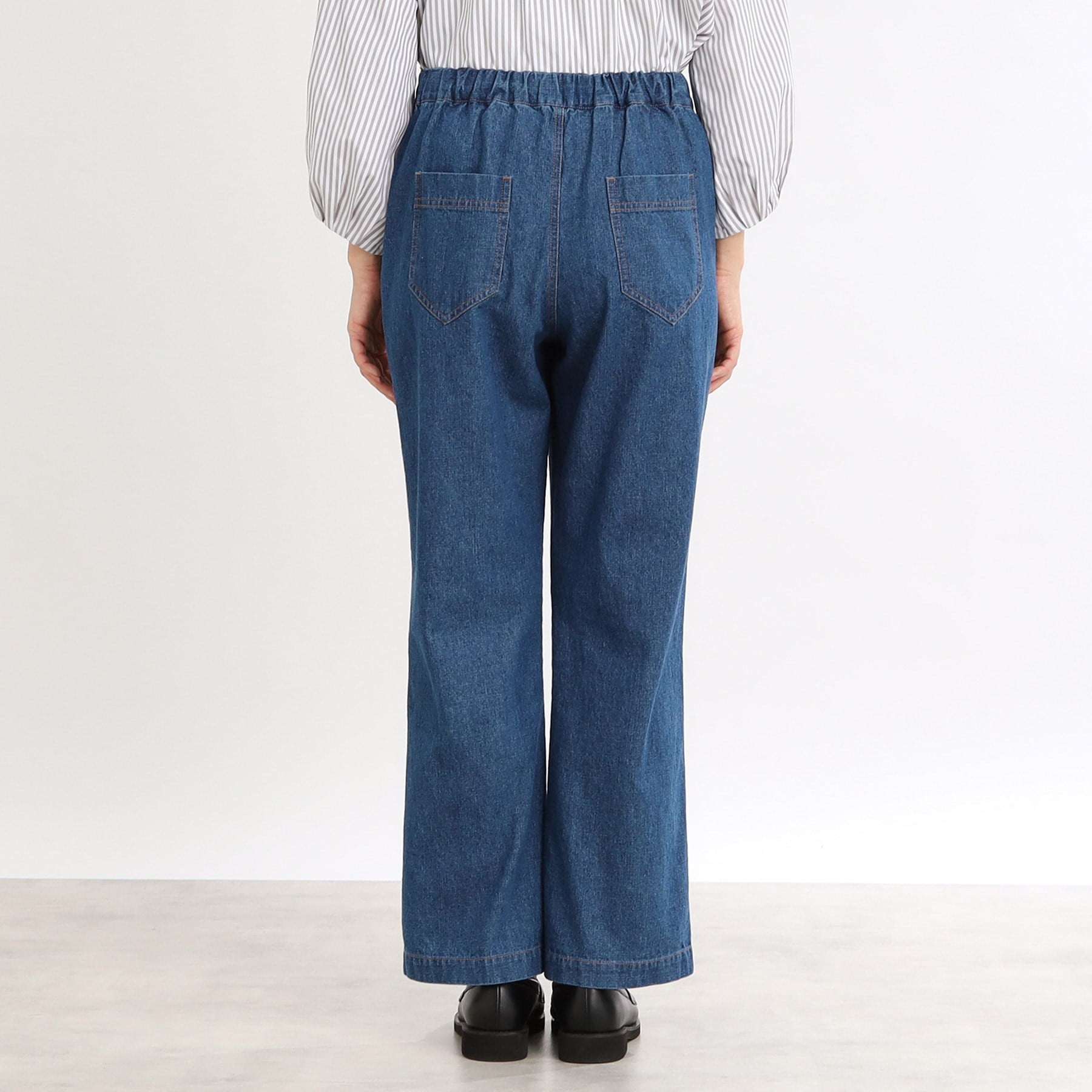 リフレクト Reflect 【E-QUALITY／手洗い可／細見え】ストレートシルエットデニムパンツ （ネイビー(094)） ネイビー(094)