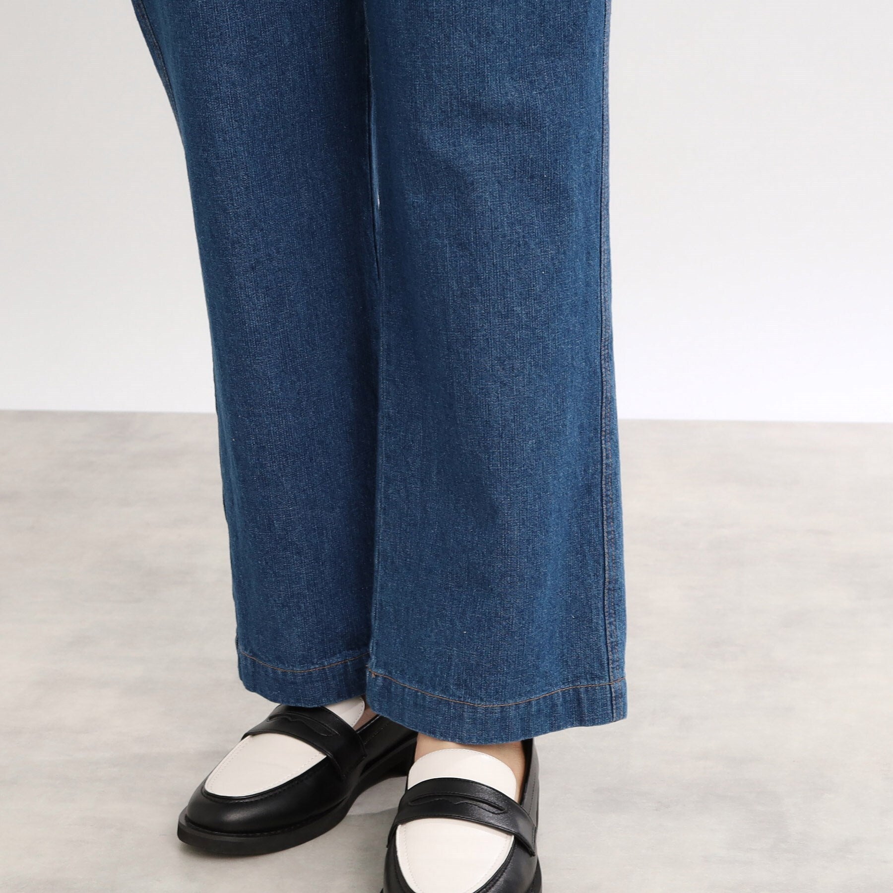 リフレクト Reflect 【E-QUALITY／手洗い可／細見え】ストレートシルエットデニムパンツ （ネイビー(094)） ネイビー(094)