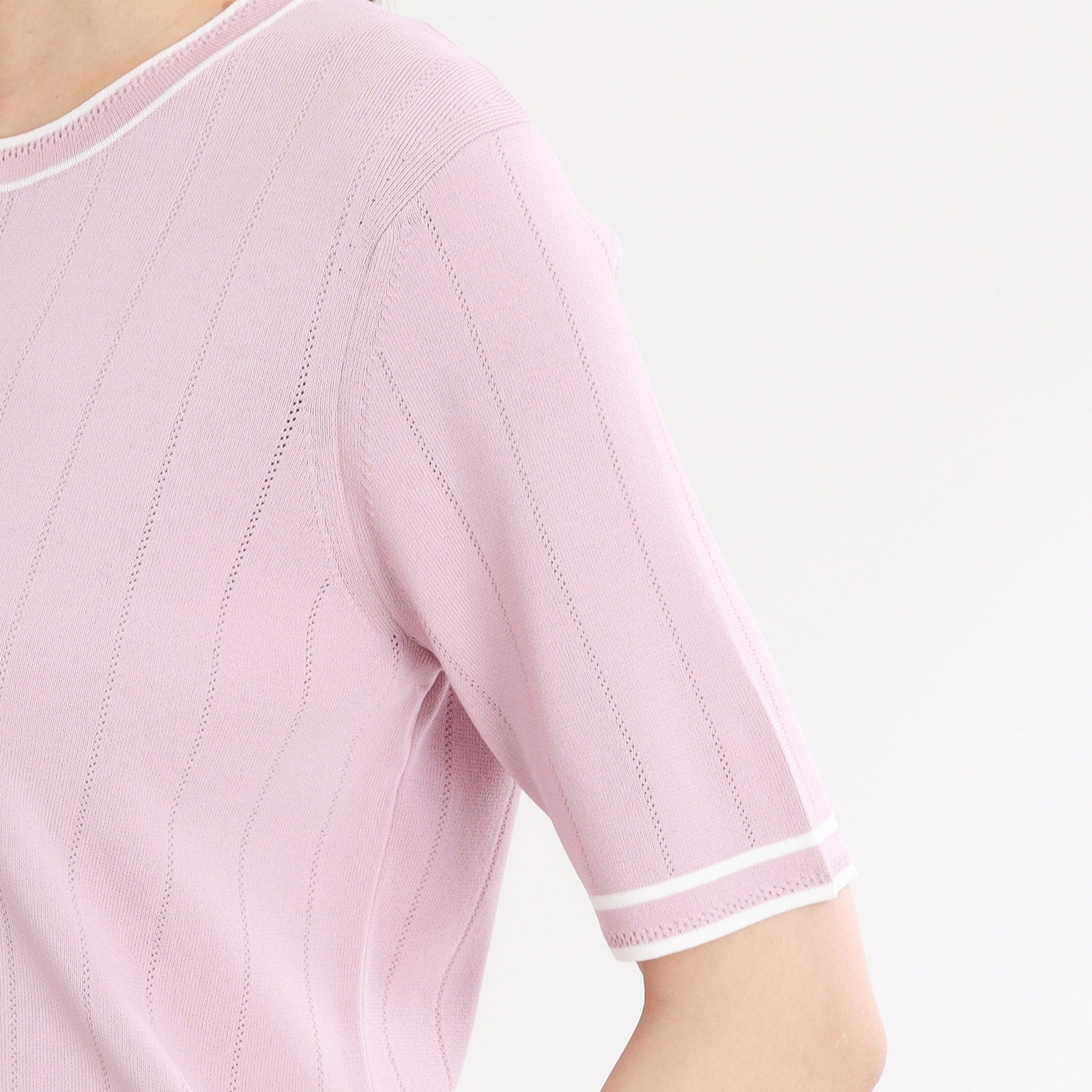 リフレクト Reflect 【手洗い可／アンサンブル可】五分袖ニット （オフホワイト(303)） オフホワイト(303)