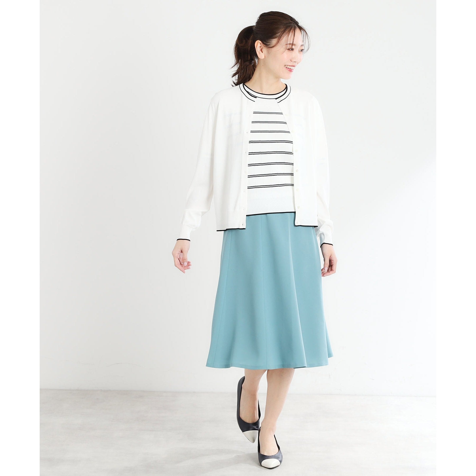 リフレクト Reflect 【手洗い可／アンサンブル可】五分袖ニット （オフホワイト(303)） オフホワイト(303)