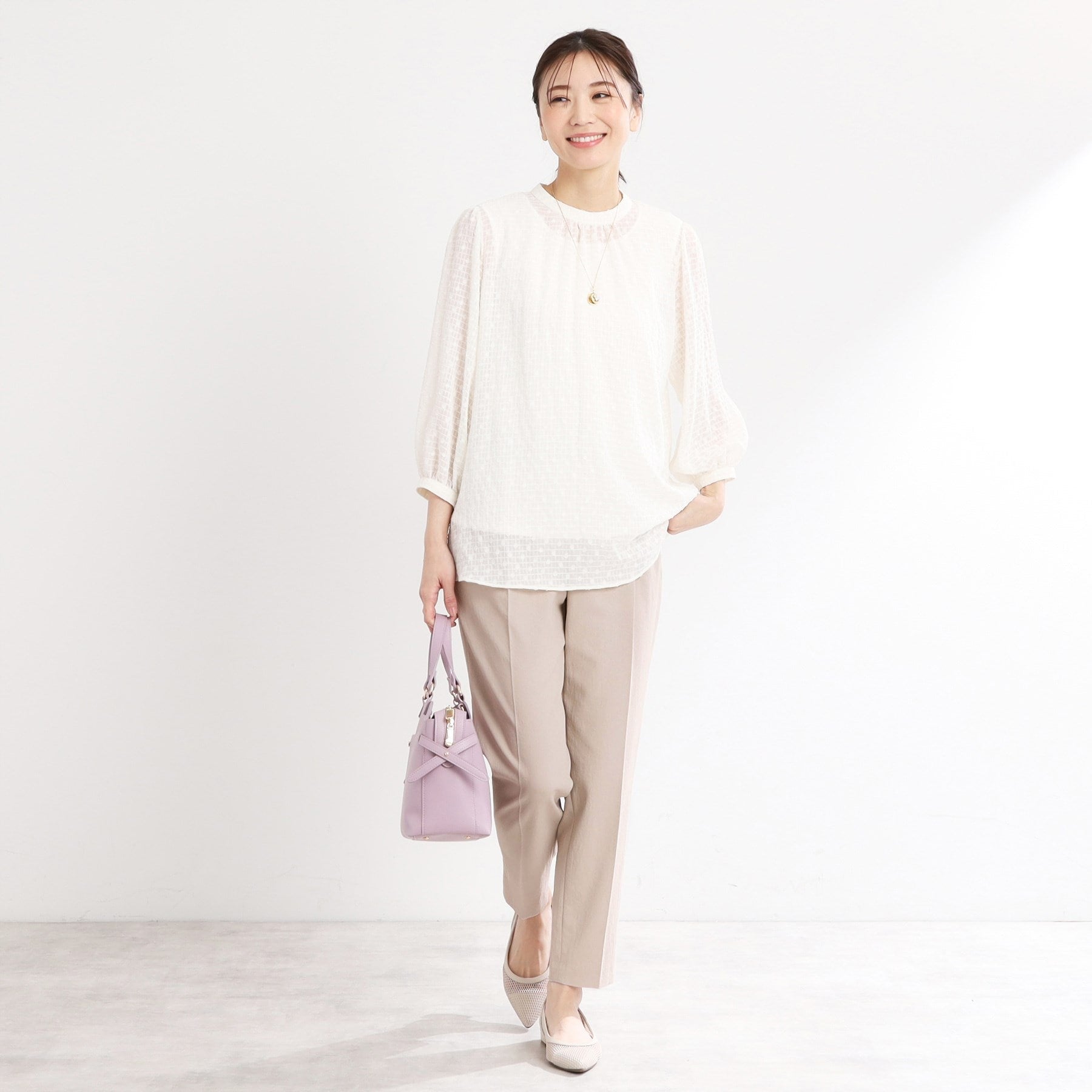 リフレクト Reflect 【UVカット／接触冷感／マシンウォッシュ可】リラクシーセンタープレスパンツ （オフホワイト(003)） オフホワイト(003)