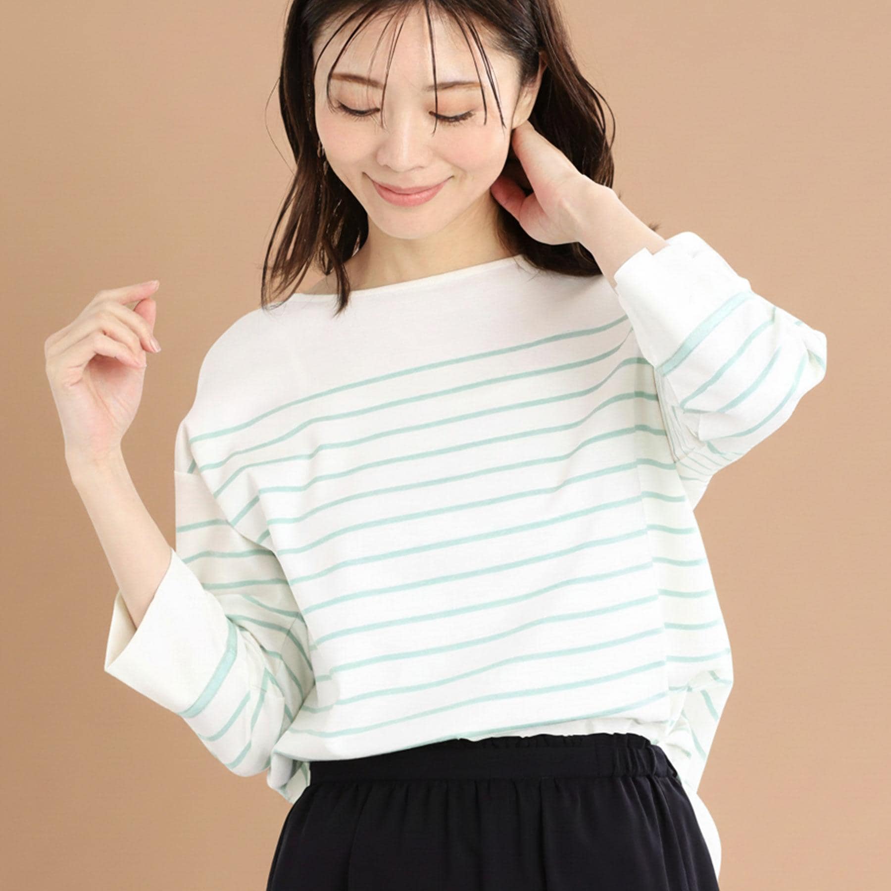 リフレクト Reflect 【UVカット／接触冷感／洗える】パネルボーダープルオーバー （ミントグリーン(321)） ミントグリーン(321)