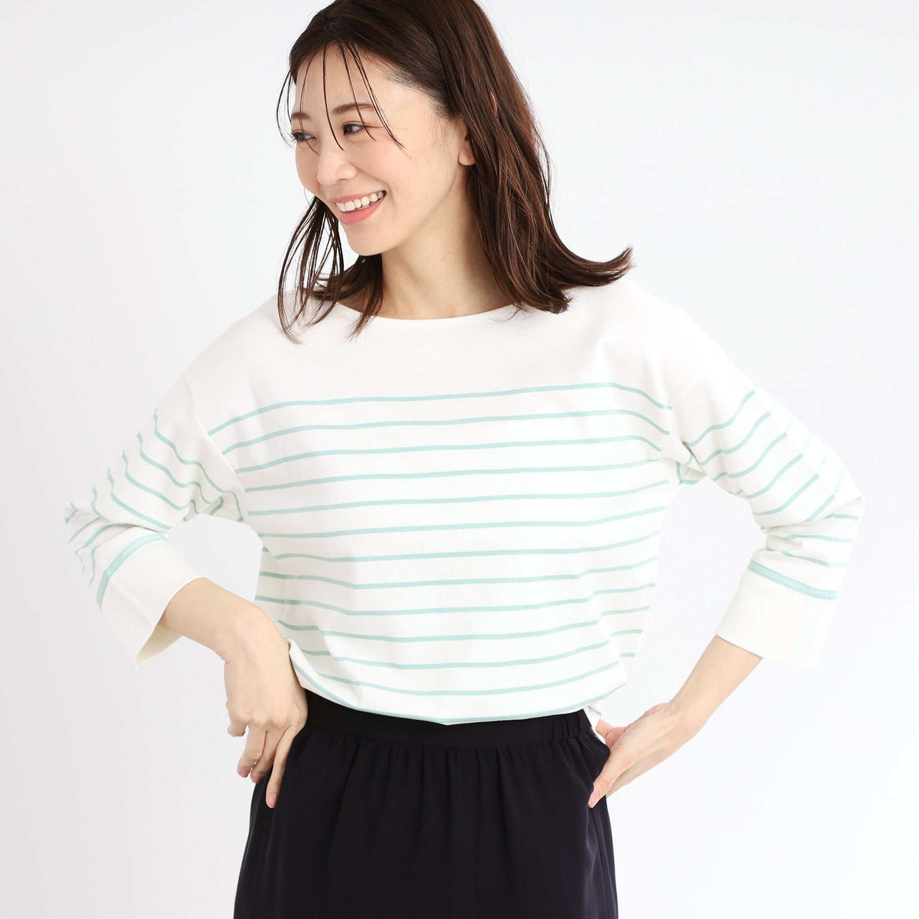 リフレクト Reflect 【UVカット／接触冷感／洗える】パネルボーダープルオーバー （ミントグリーン(321)） ミントグリーン(321)