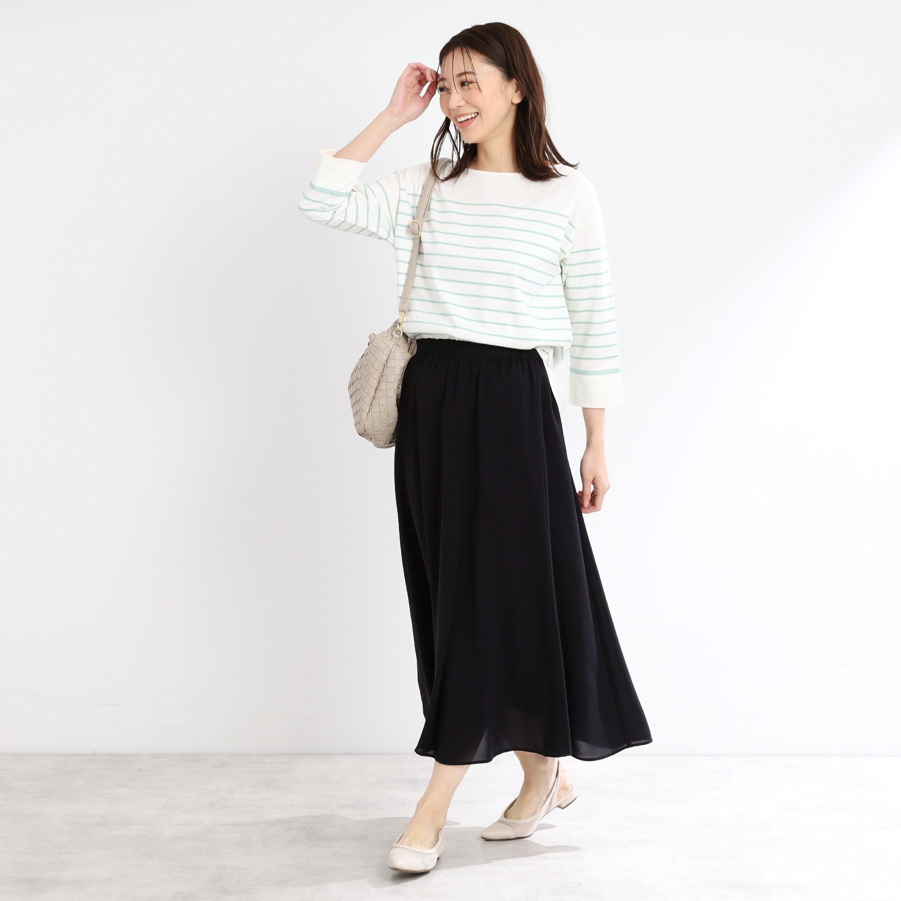 リフレクト Reflect 【UVカット／接触冷感／洗える】パネルボーダープルオーバー （ミントグリーン(321)） ミントグリーン(321)