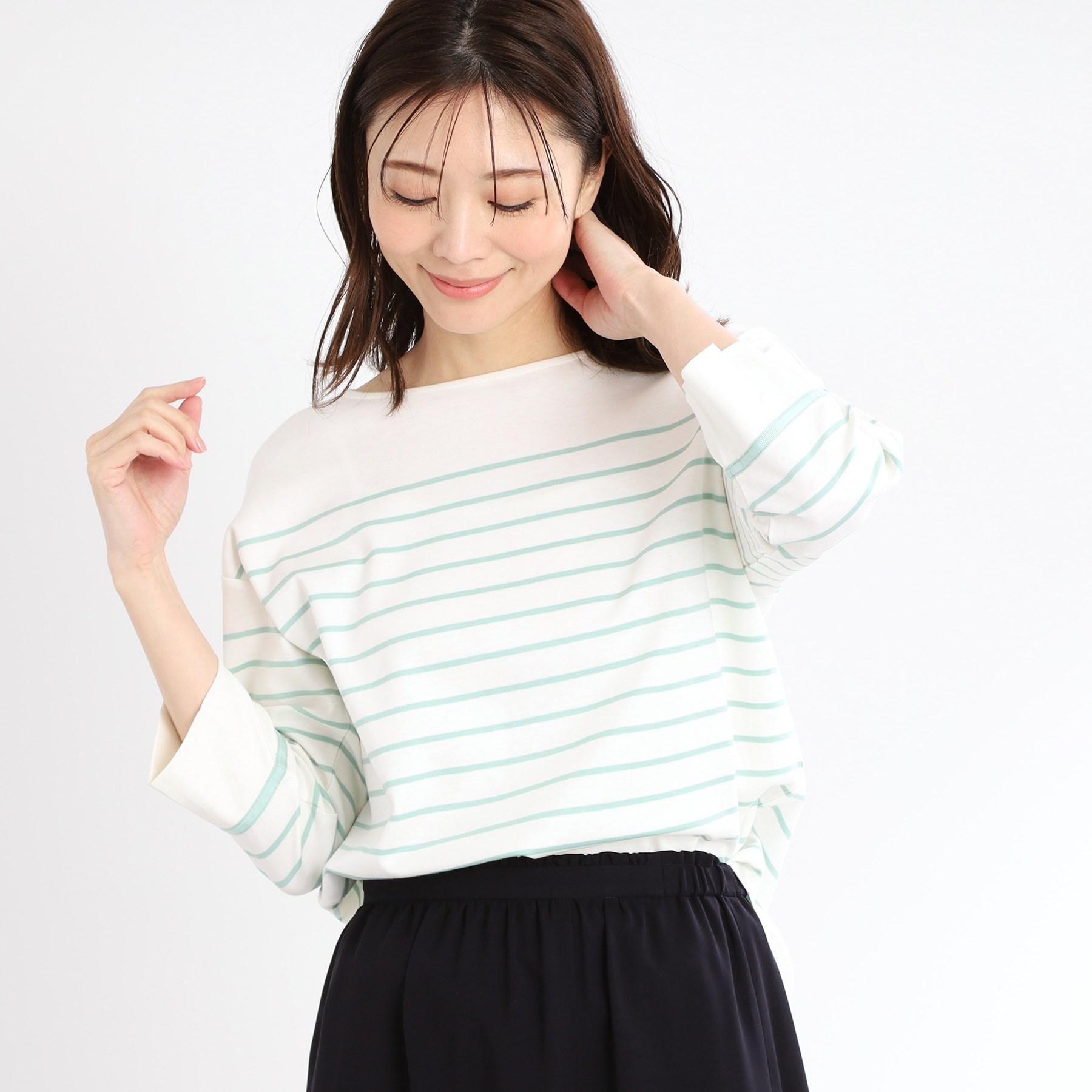 リフレクト Reflect 【UVカット／接触冷感／洗える】パネルボーダープルオーバー （ミントグリーン(321)） ミントグリーン(321)