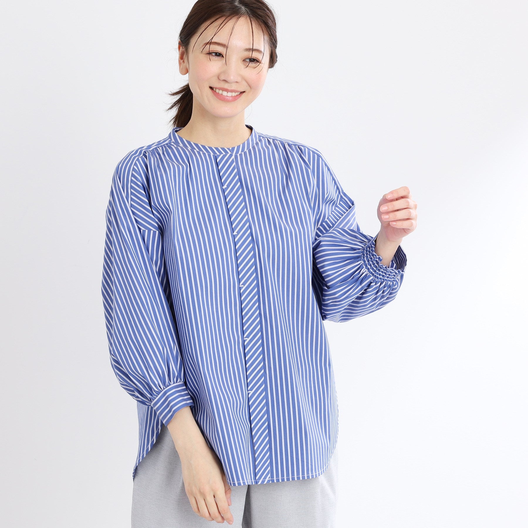 リフレクト Reflect 【E-QUALITY／手洗い可】ストライプシャツ （ベージュ(352)） ベージュ(352)