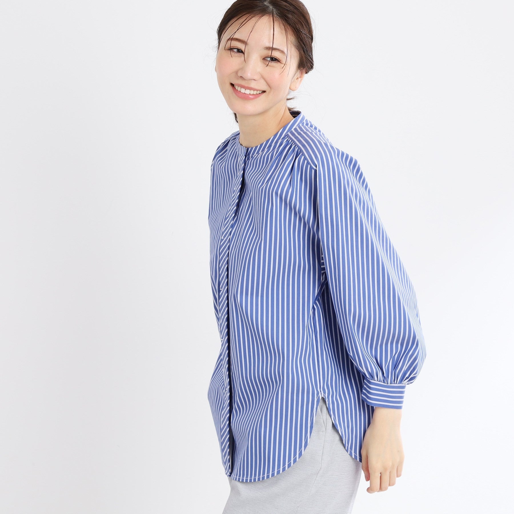 リフレクト Reflect 【E-QUALITY／手洗い可】ストライプシャツ （ベージュ(352)） ベージュ(352)