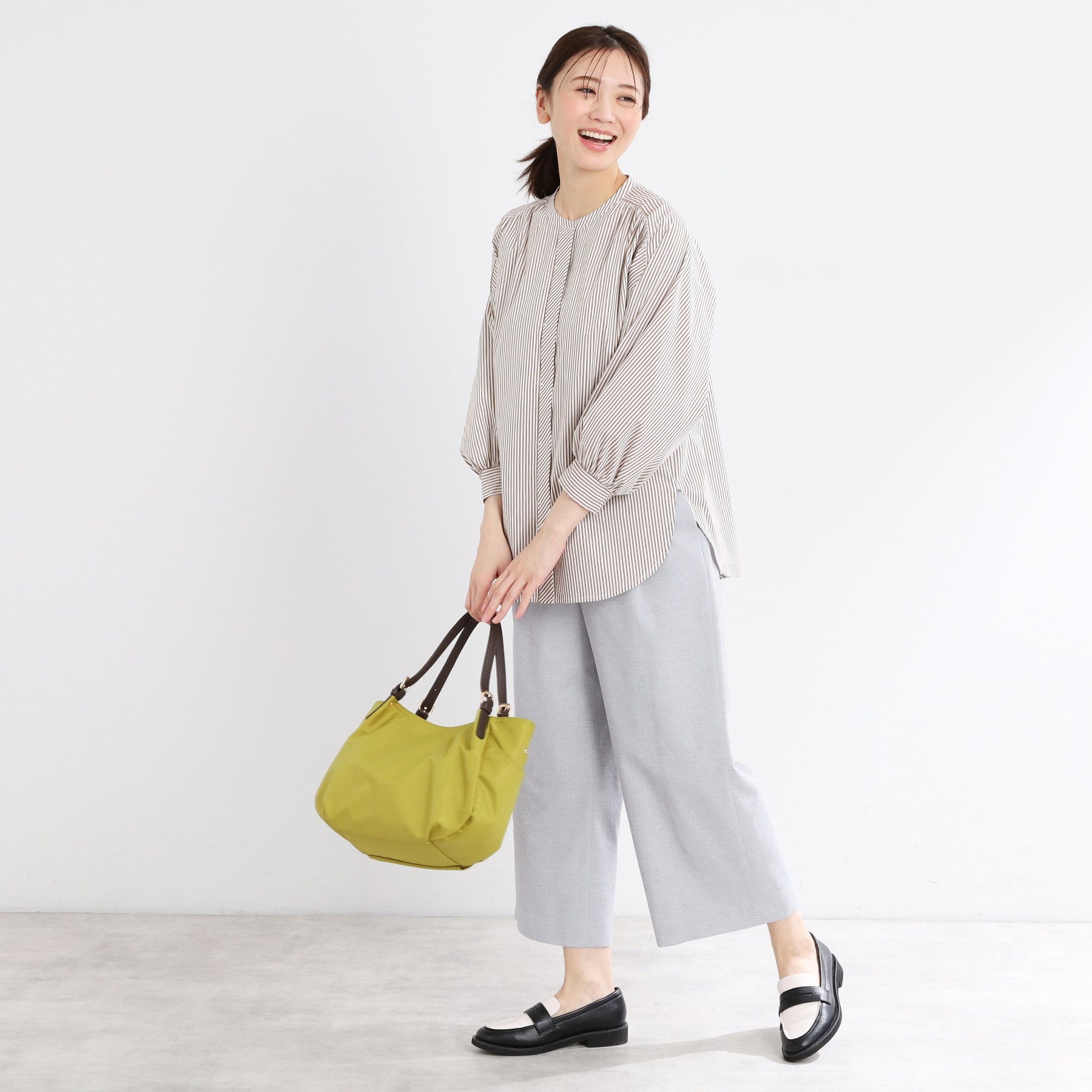 リフレクト Reflect 【E-QUALITY／手洗い可】ストライプシャツ （ベージュ(352)） ベージュ(352)