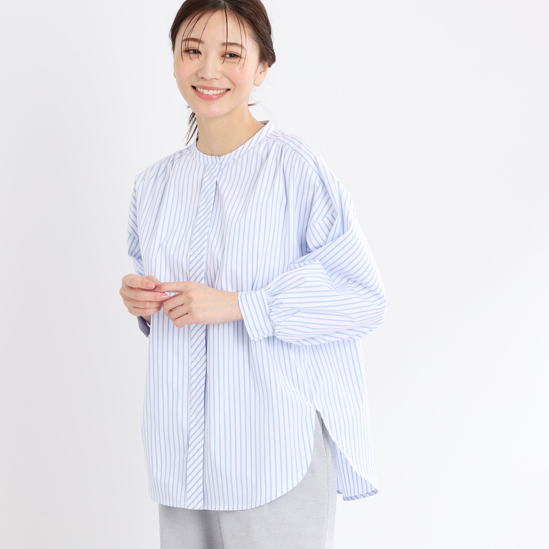 リフレクト Reflect 【E-QUALITY／手洗い可】ストライプシャツ （ベージュ(352)） ベージュ(352)