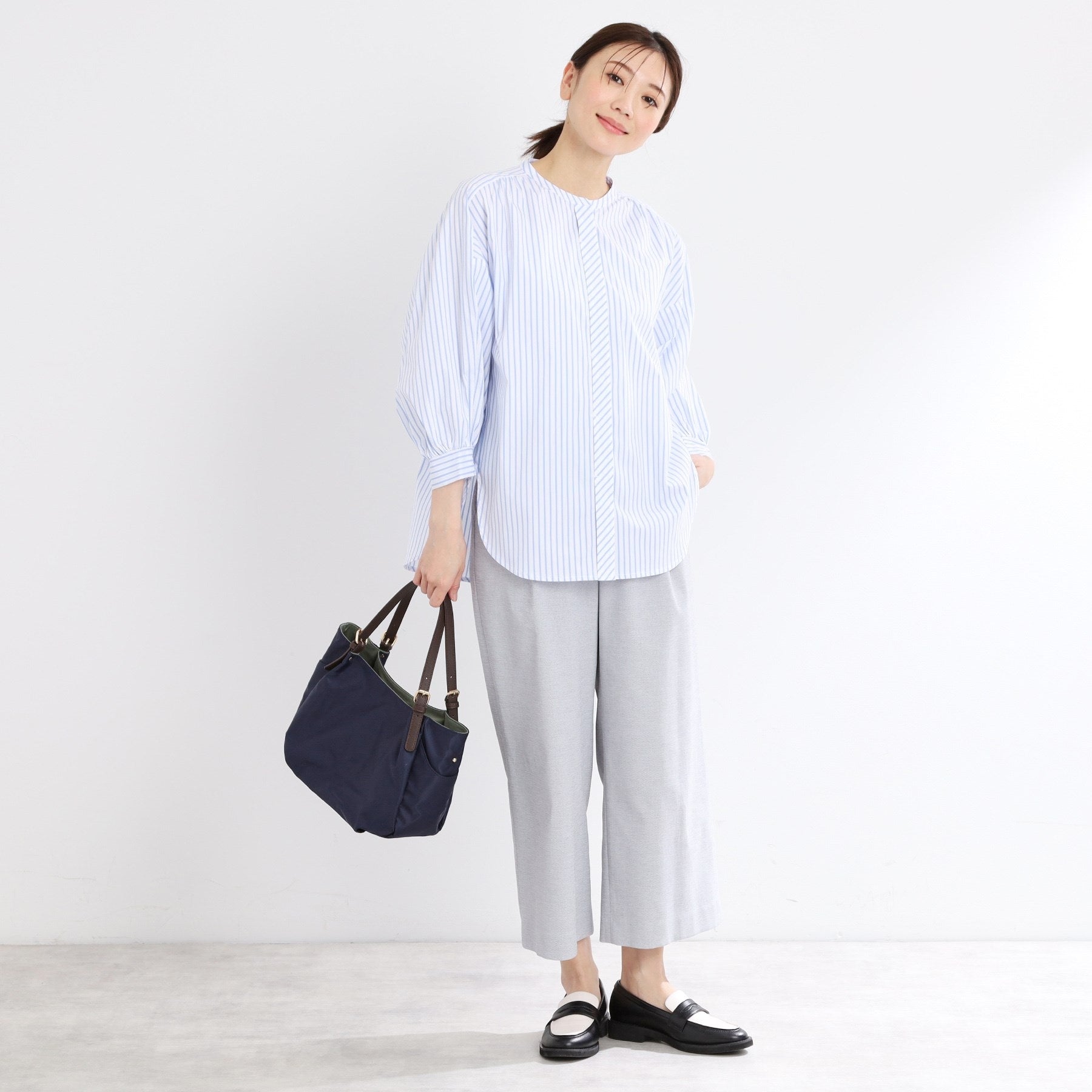 リフレクト Reflect 【E-QUALITY／手洗い可】ストライプシャツ （ベージュ(352)） ベージュ(352)