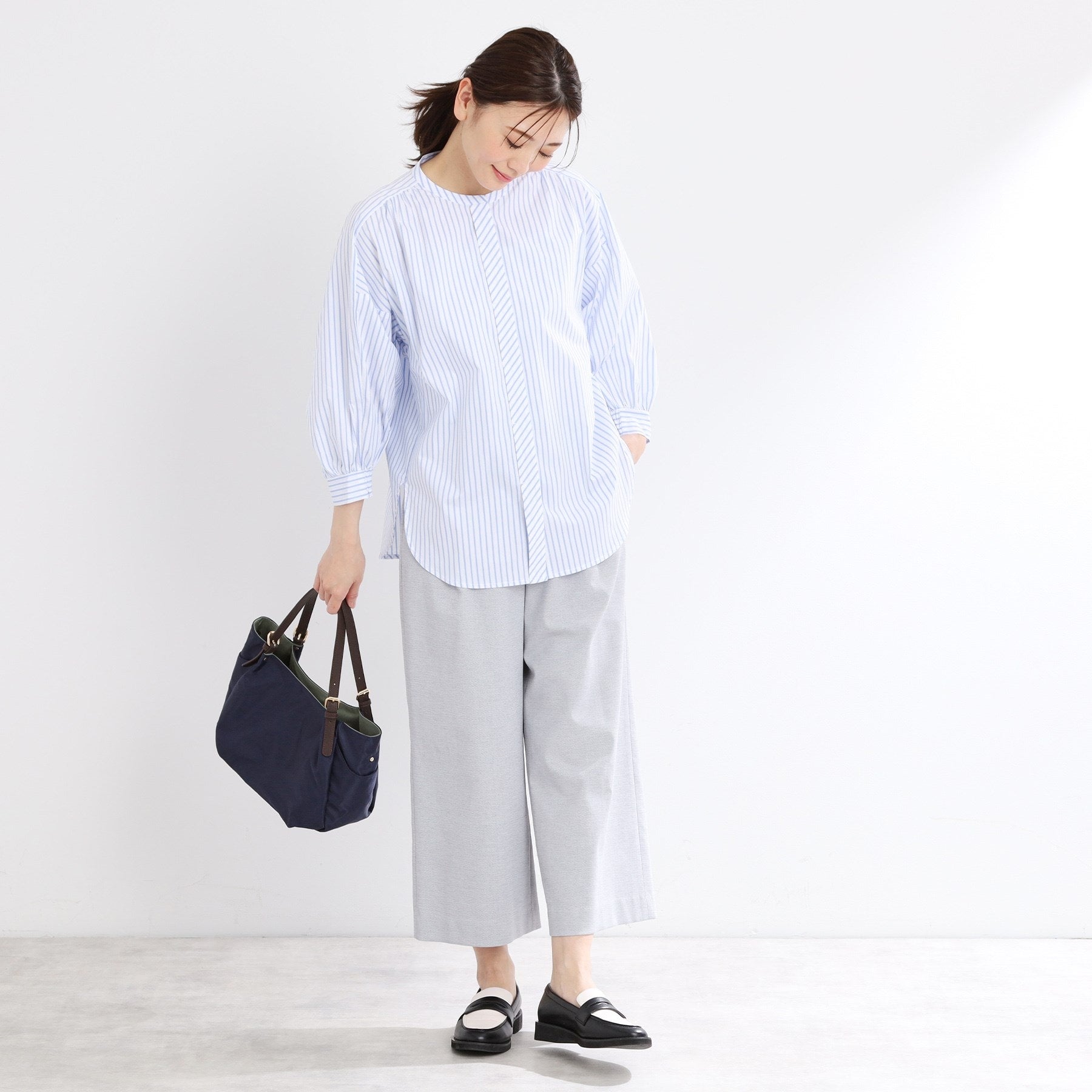 リフレクト Reflect 【E-QUALITY／手洗い可】ストライプシャツ （ベージュ(352)） ベージュ(352)