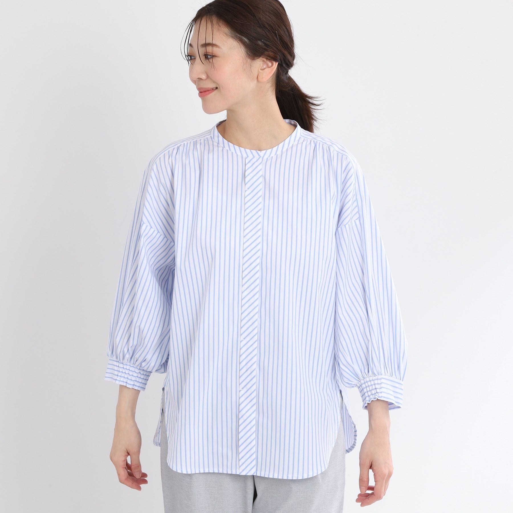 リフレクト Reflect 【E-QUALITY／手洗い可】ストライプシャツ （ベージュ(352)） ベージュ(352)