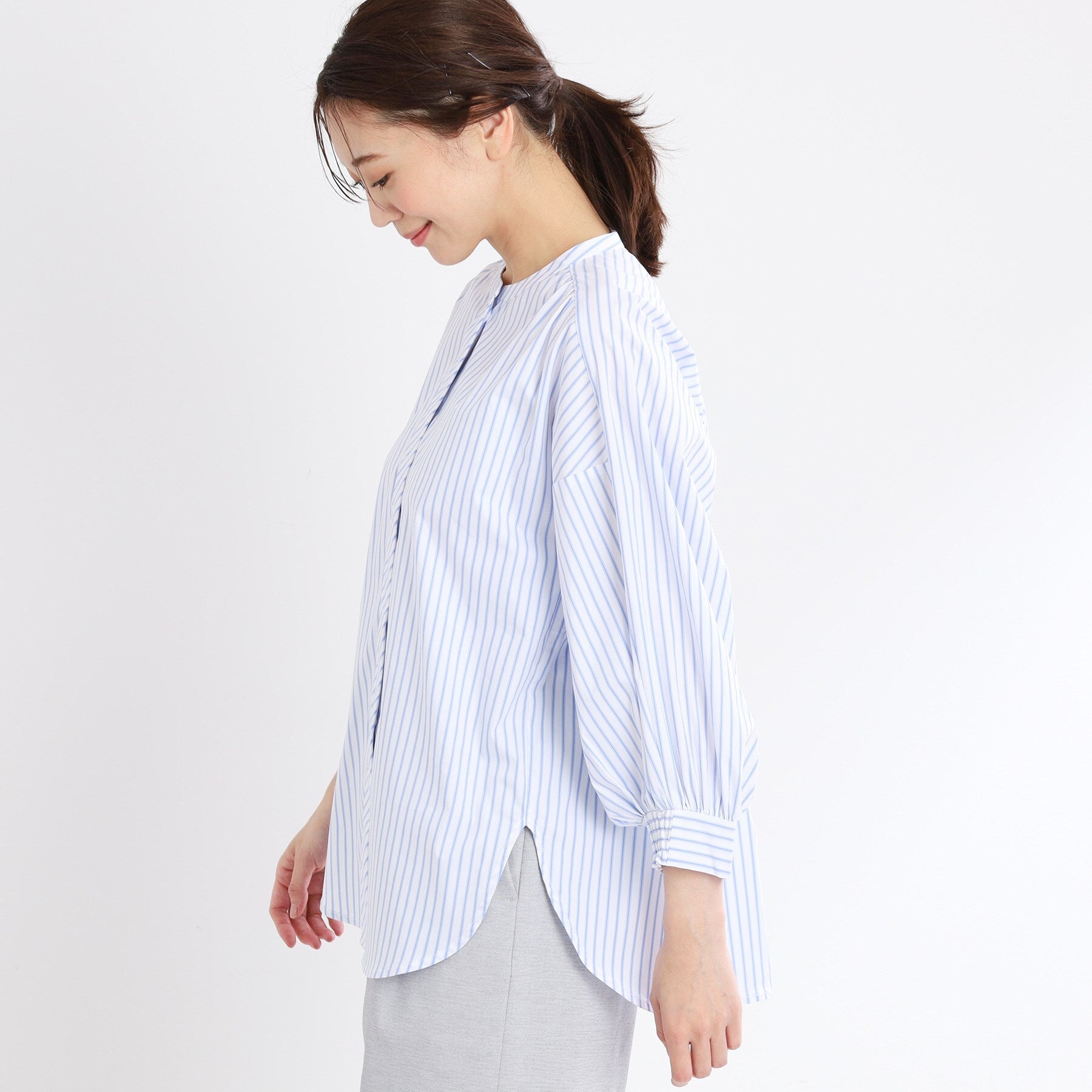 リフレクト Reflect 【E-QUALITY／手洗い可】ストライプシャツ （ベージュ(352)） ベージュ(352)