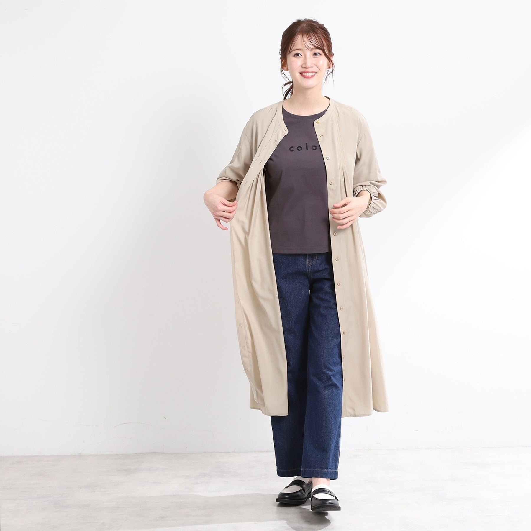 リフレクト Reflect 【E-QUALITY／羽織にも◎】エンブロイダリーワンピース （ベージュ(052)） ベージュ(052)