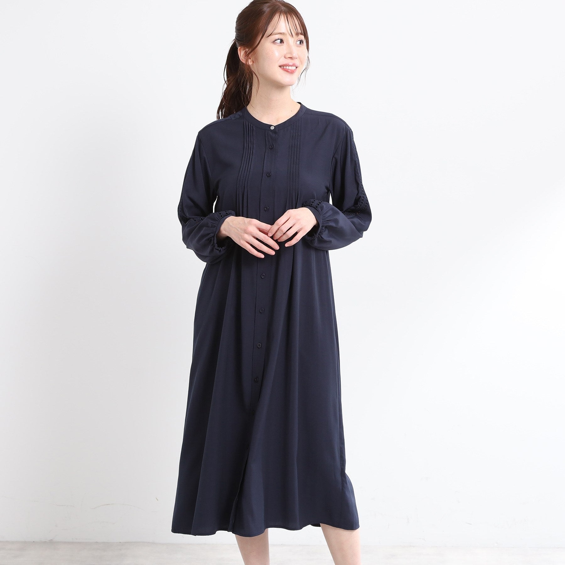 リフレクト Reflect 【E-QUALITY／羽織にも◎】エンブロイダリーワンピース （ネイビー(094)） ネイビー(094)