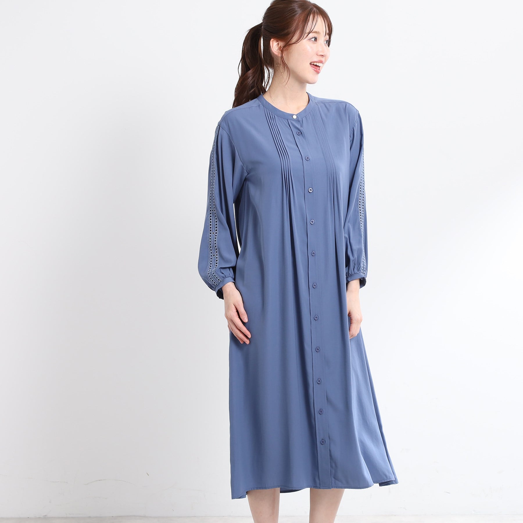 リフレクト Reflect 【E-QUALITY／羽織にも◎】エンブロイダリーワンピース （ブルー(092)） ブルー(092)