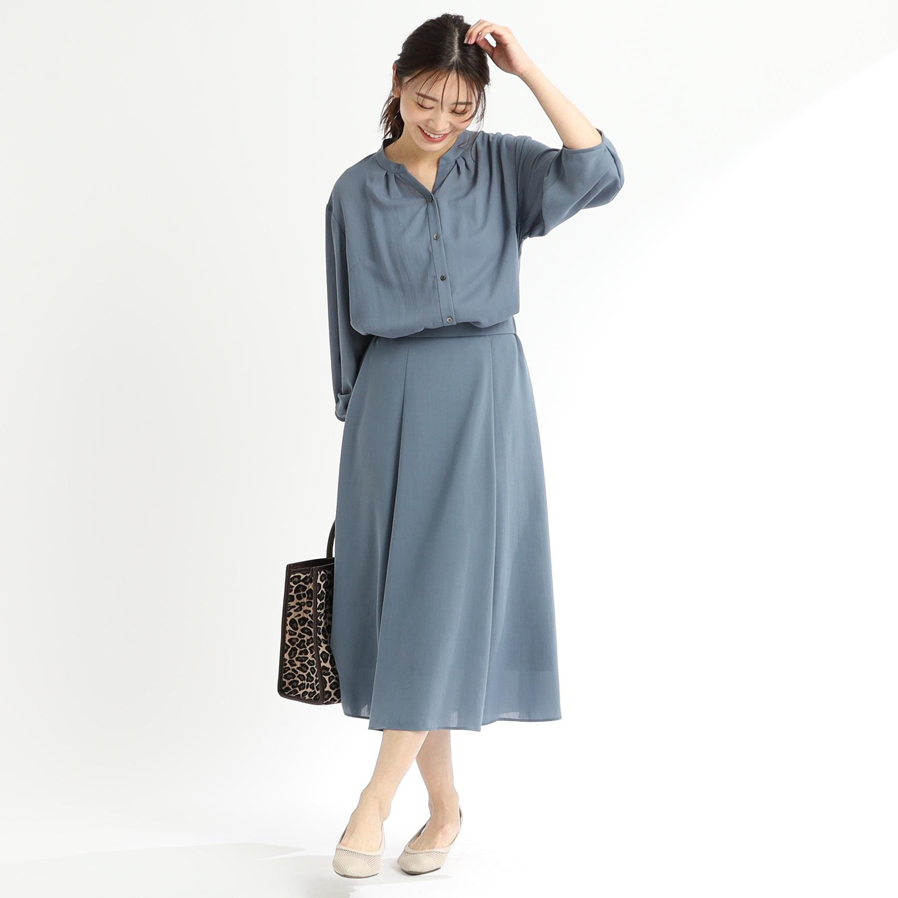 リフレクト Reflect 【接触冷感／マシンウォッシュ可／セットアップ可】スリーブディティールブラウス （ブルー(092)） ブルー(092)