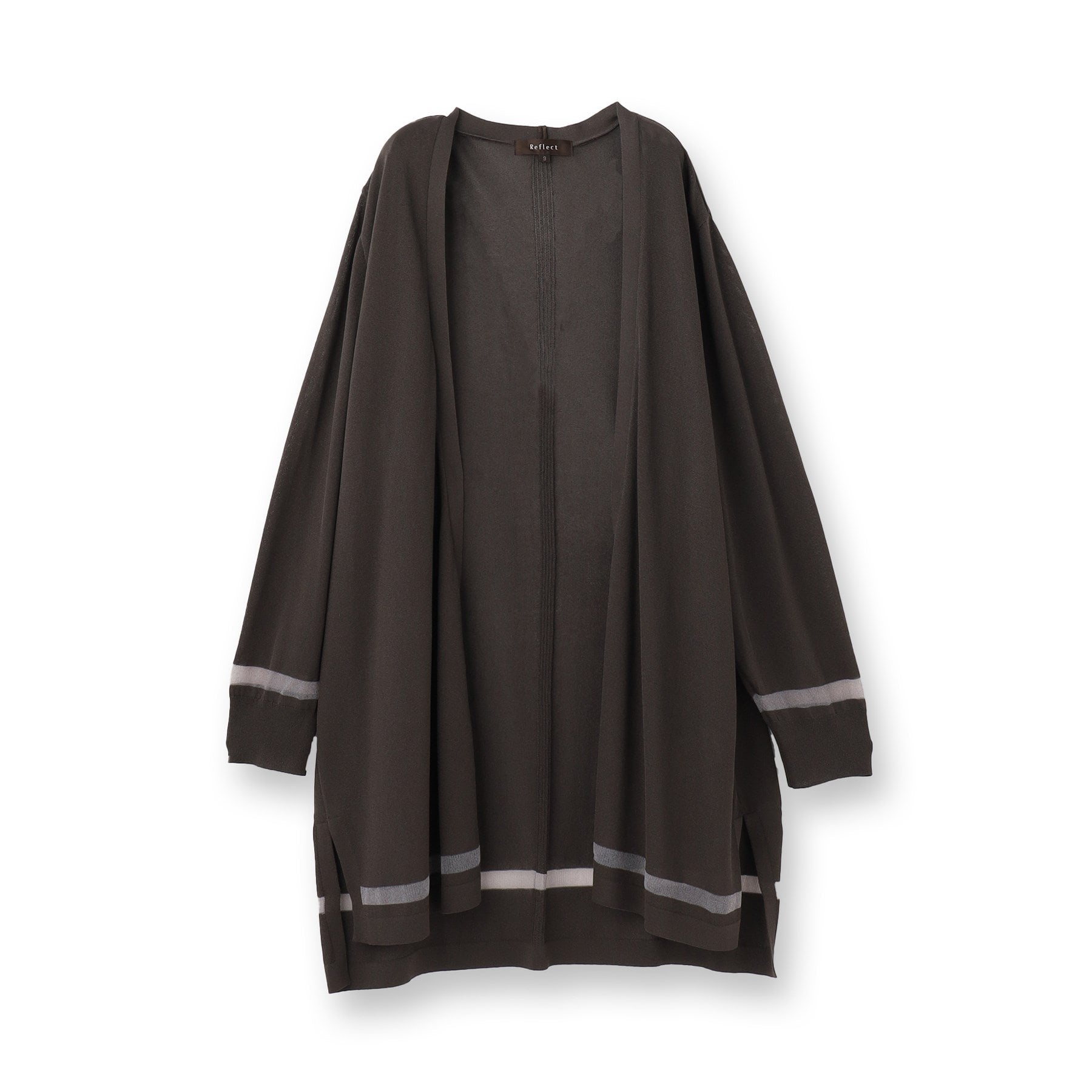 リフレクト Reflect 【手洗い可】涼しげ着流しカーディガン （ブラウン(044)） ブラウン(044)