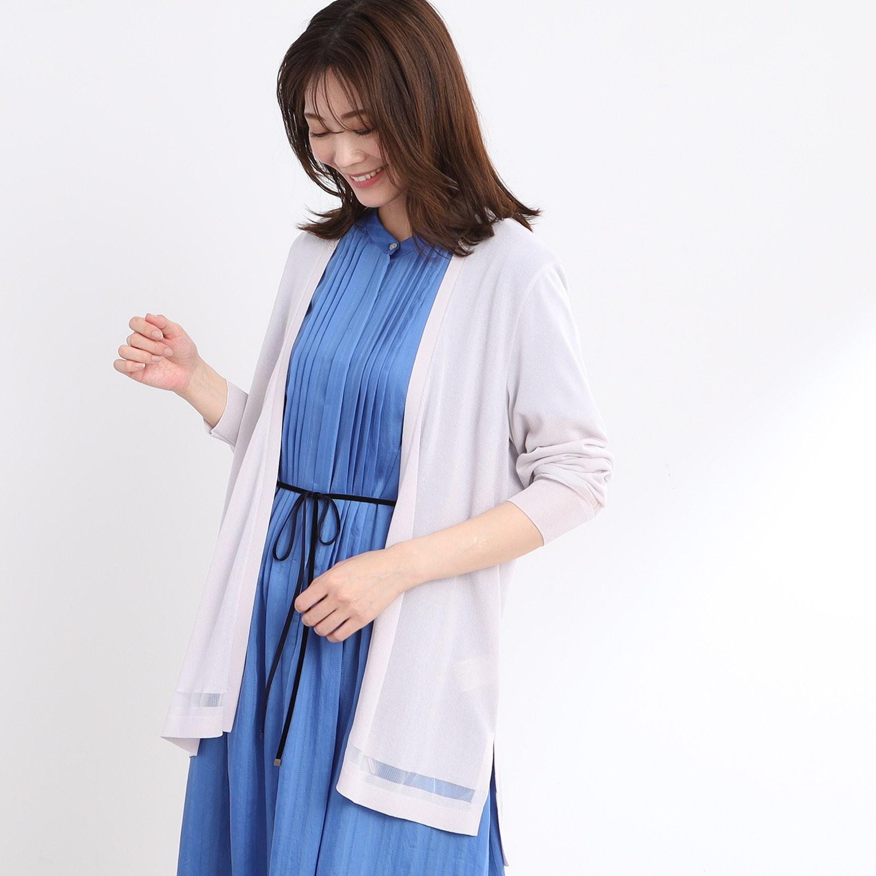 リフレクト Reflect 【手洗い可】涼しげ着流しカーディガン （ブラウン(044)） ブラウン(044)