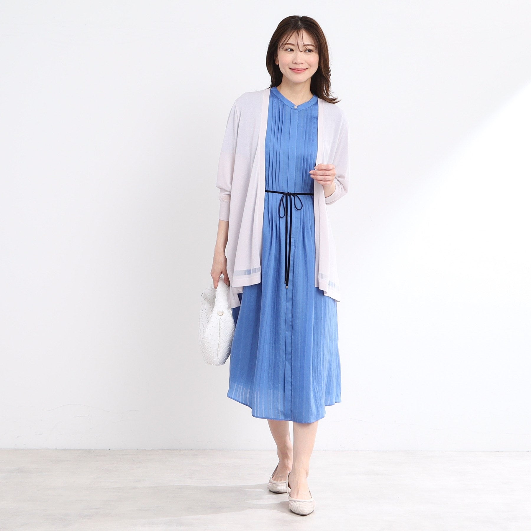 リフレクト Reflect 【手洗い可】涼しげ着流しカーディガン （ブラウン(044)） ブラウン(044)