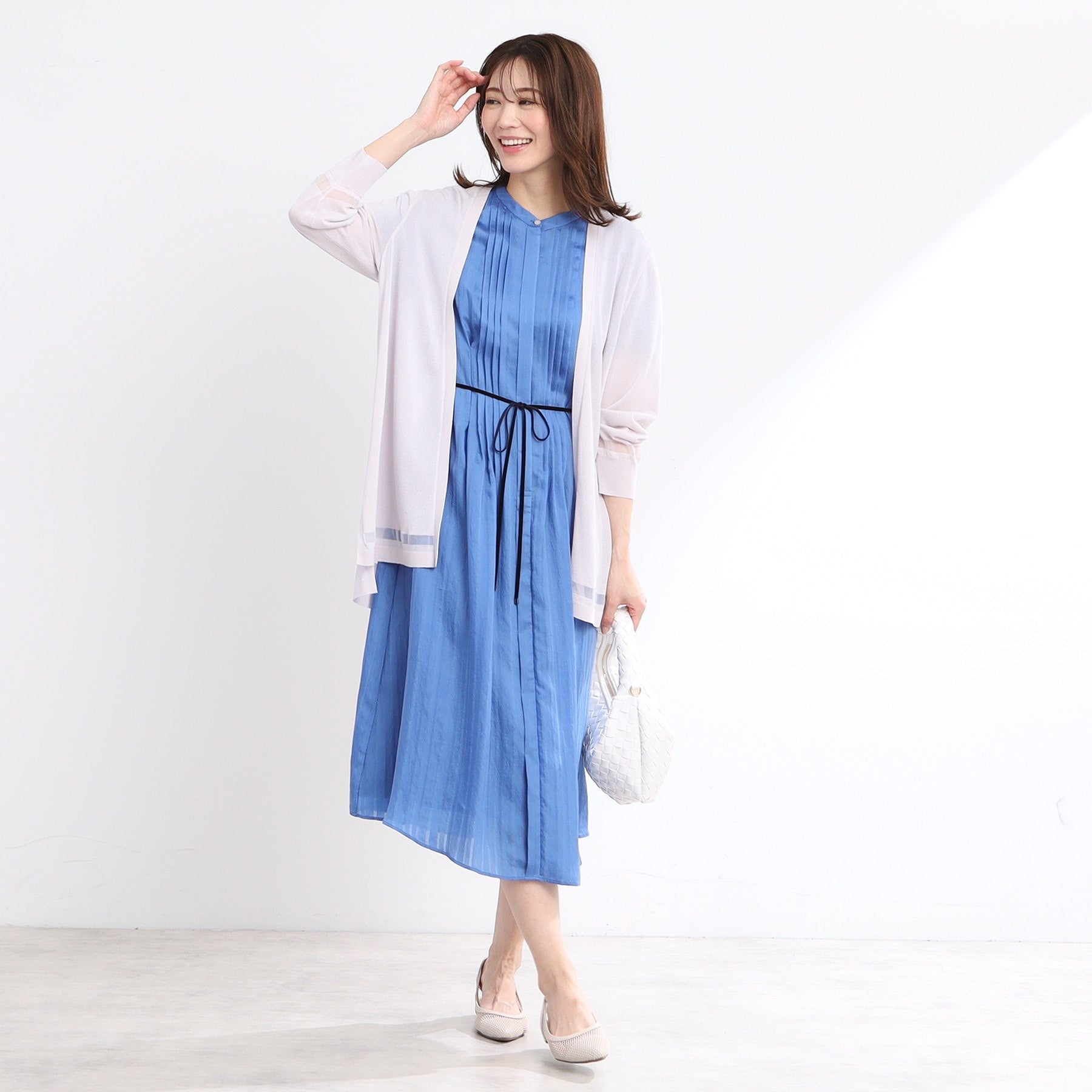 リフレクト Reflect 【手洗い可】涼しげ着流しカーディガン （ブラウン(044)） ブラウン(044)