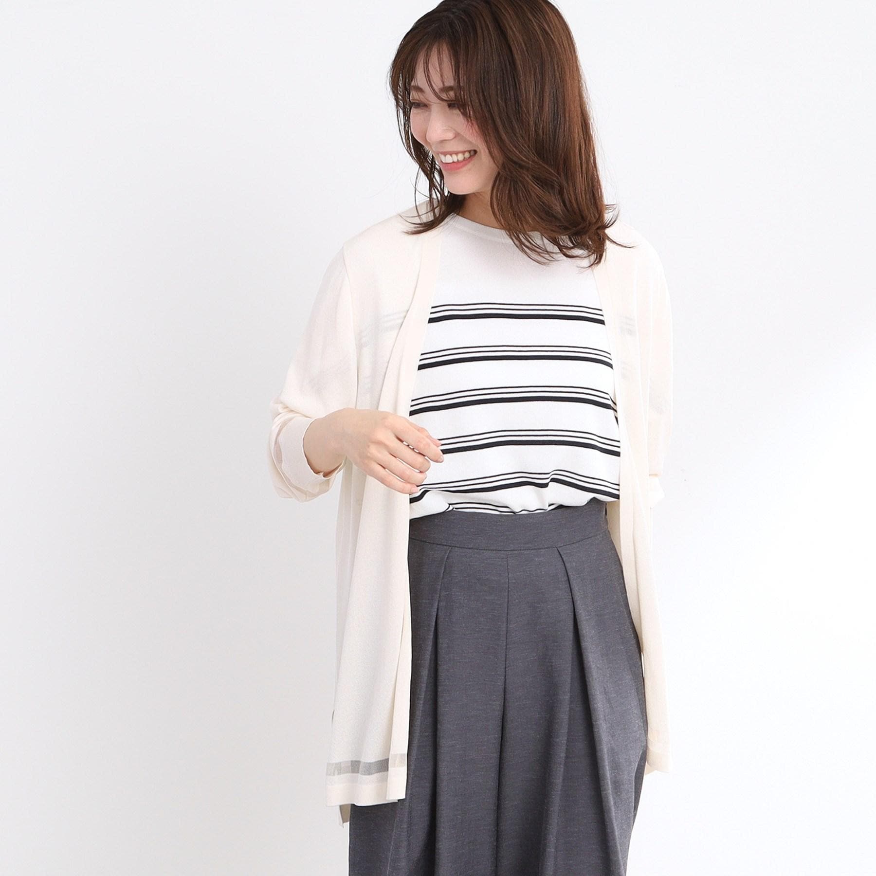 リフレクト Reflect 【手洗い可】涼しげ着流しカーディガン （ブラウン(044)） ブラウン(044)