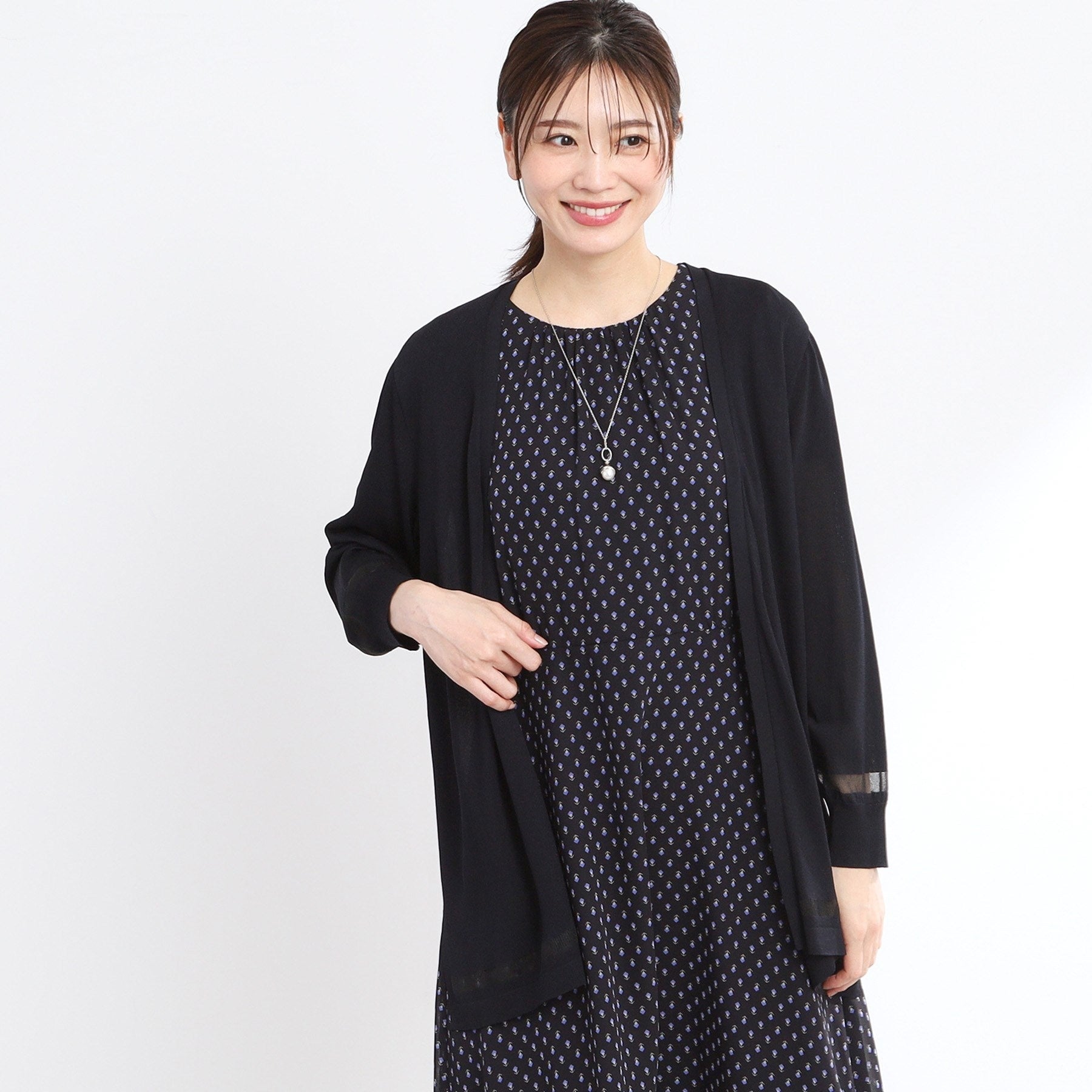 リフレクト Reflect 【手洗い可】涼しげ着流しカーディガン （ブラウン(044)） ブラウン(044)