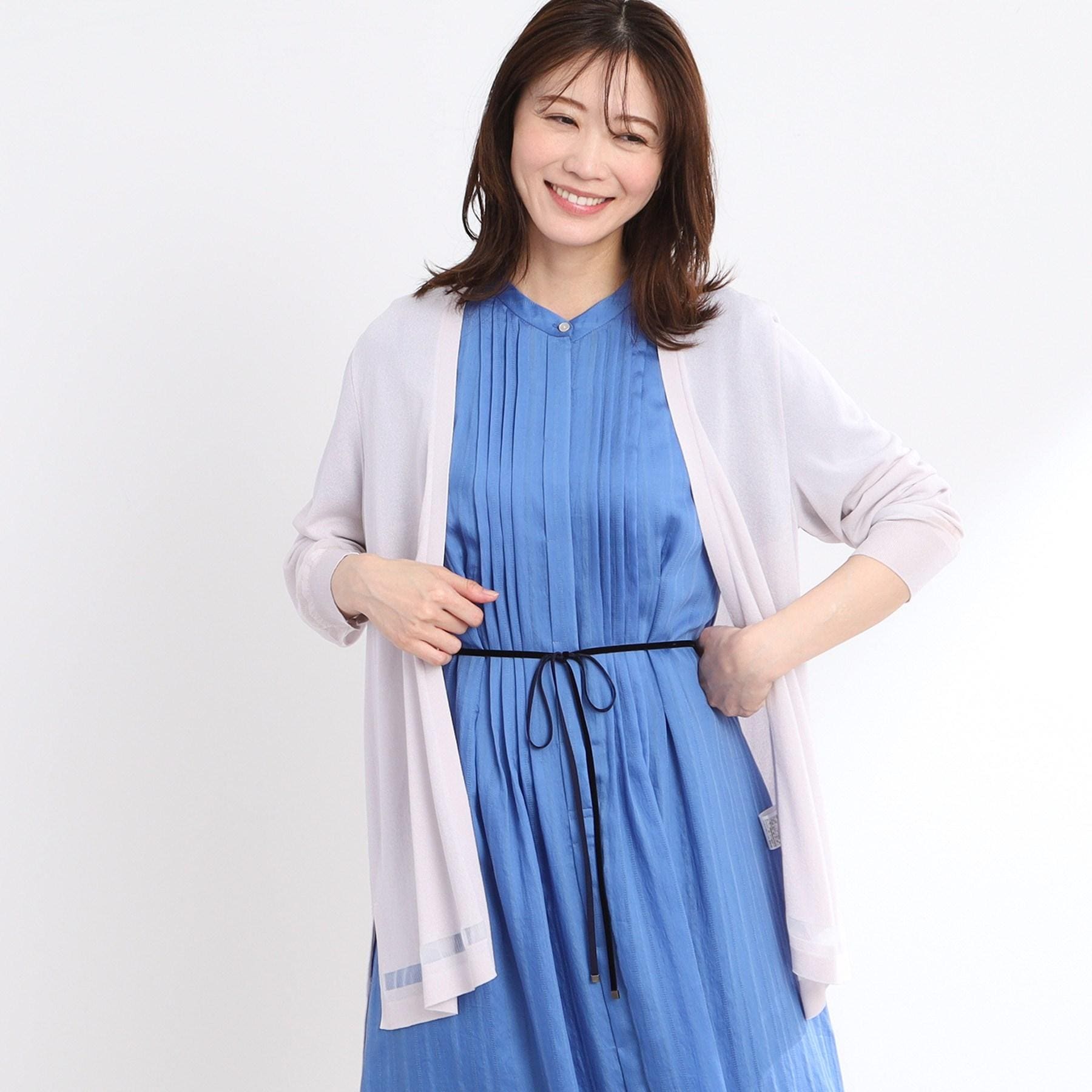 リフレクト Reflect 【手洗い可】涼しげ着流しカーディガン （ライトグレー(011)） ライトグレー(011)