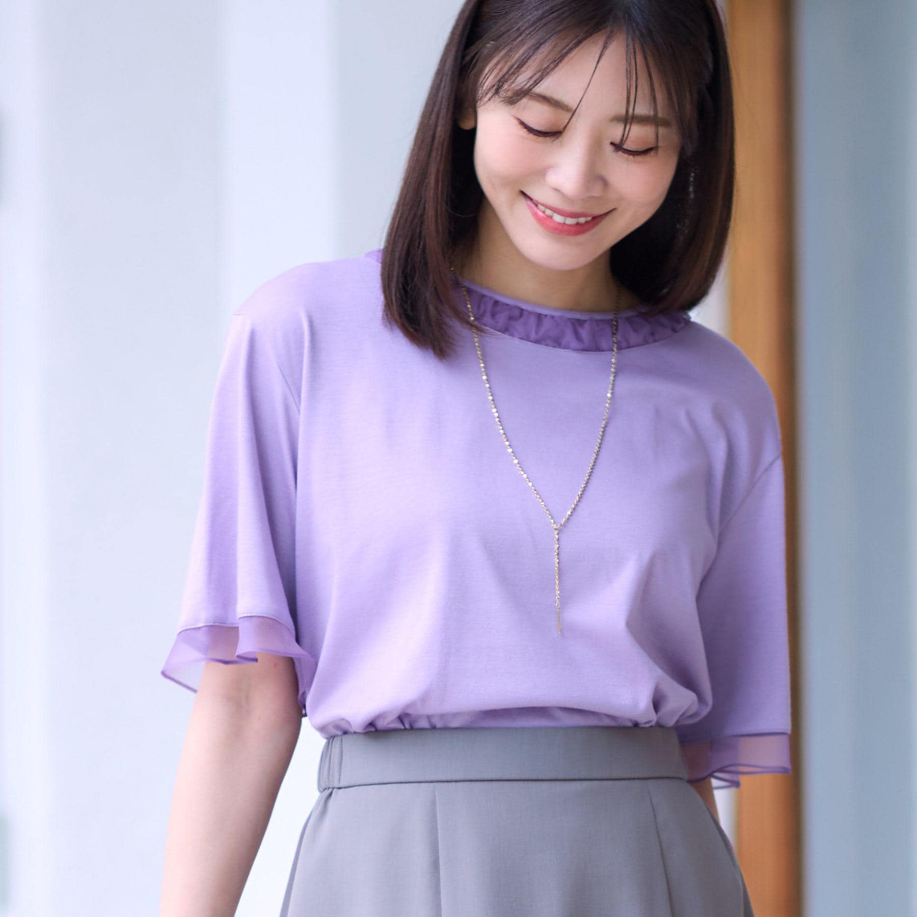 リフレクト Reflect 【接触冷感／洗える】キレイめジャージプルオーバー （パープル(081)） パープル(081)