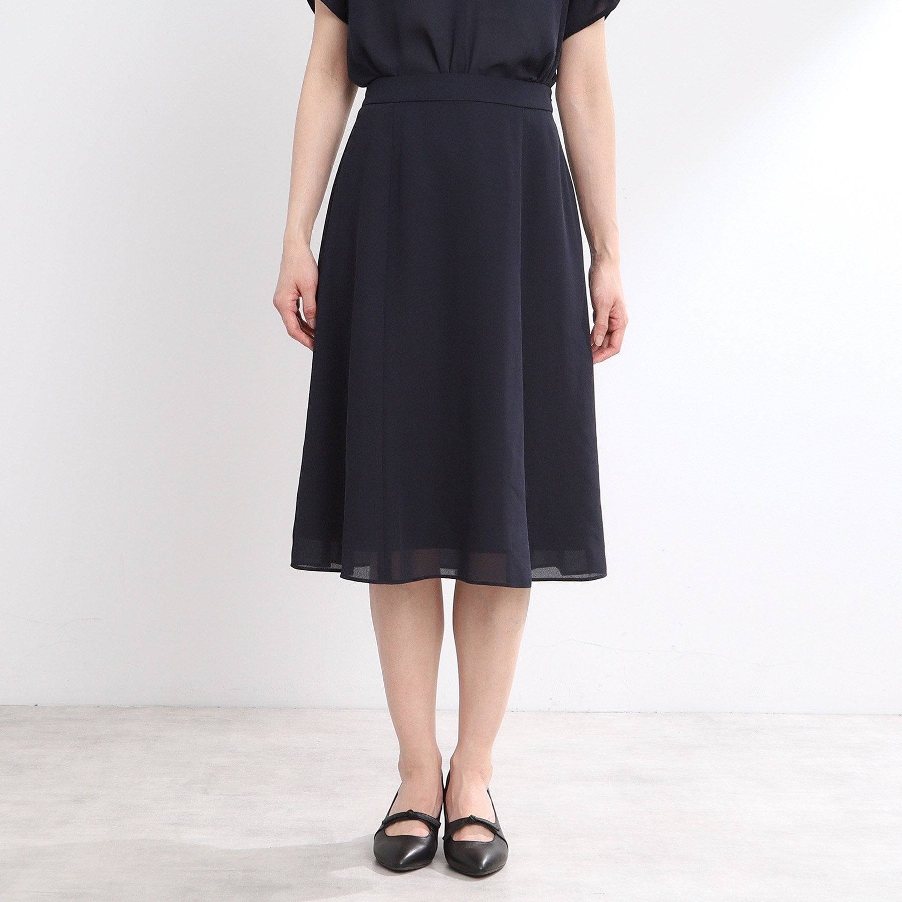 リフレクト Reflect 【マシンウォッシュ可／セットアップ可】Aラインスカート （ネイビー(094)） ネイビー(094)