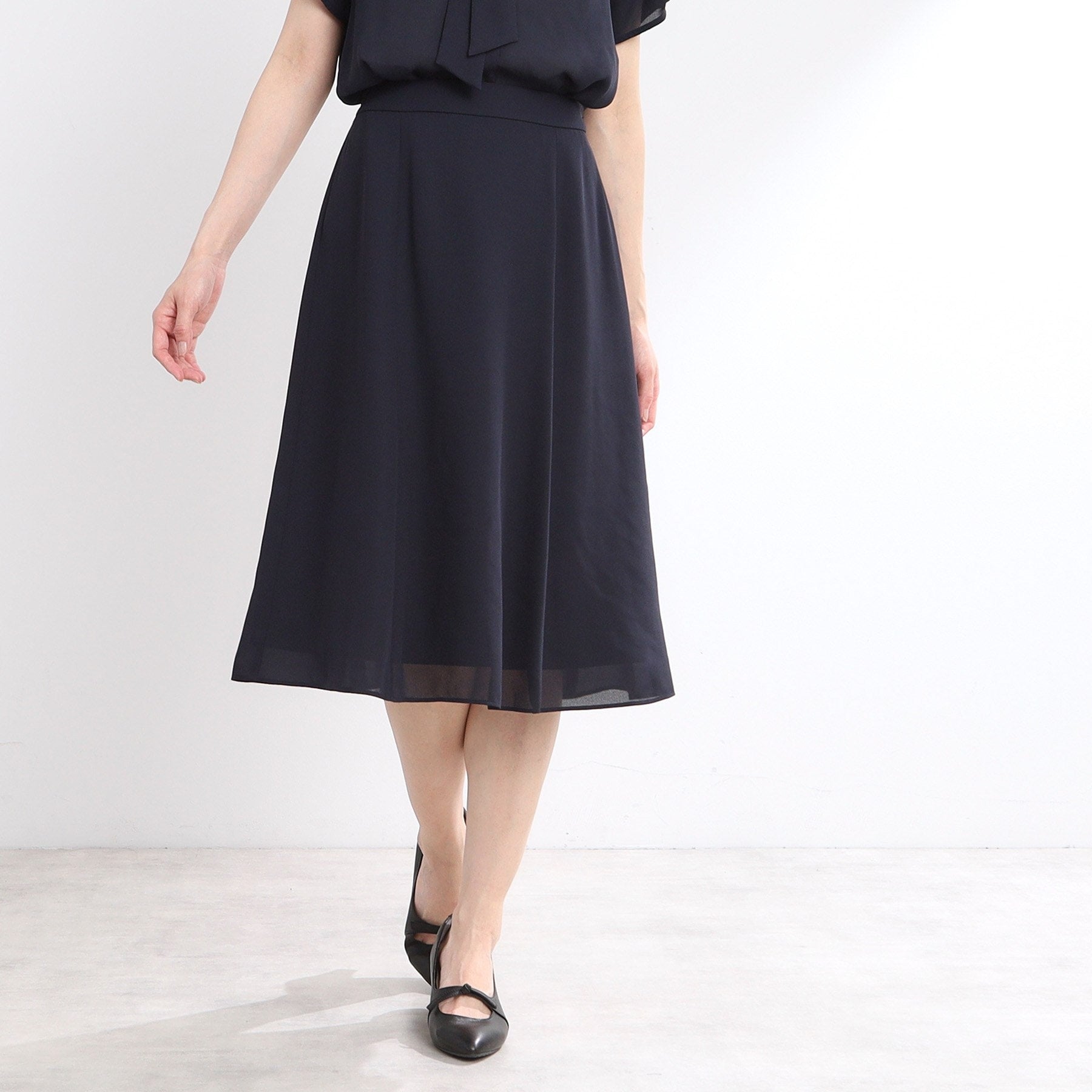 リフレクト Reflect 【マシンウォッシュ可／セットアップ可】Aラインスカート （ネイビー(094)） ネイビー(094)