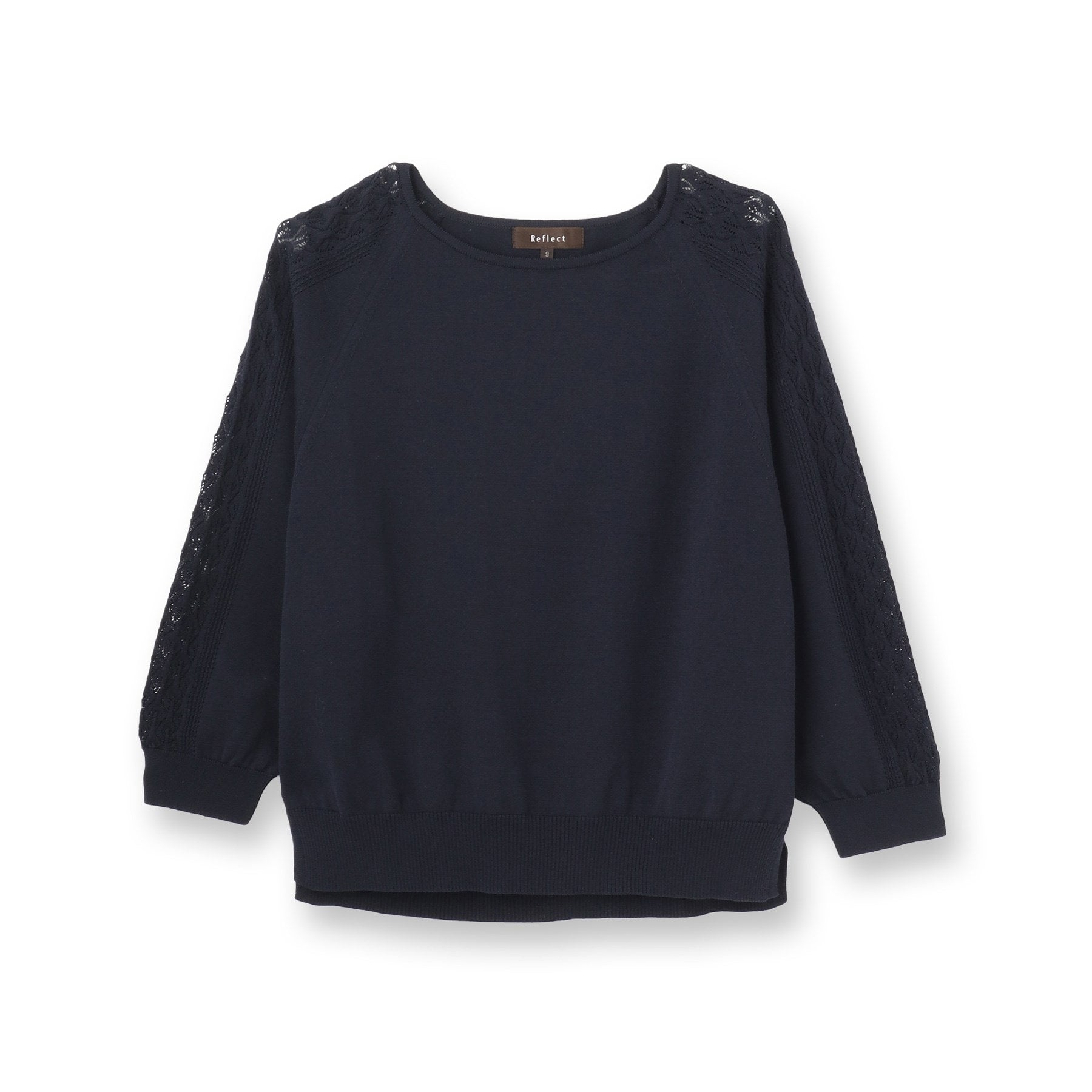 リフレクト Reflect 【WEB先行カラーあり／手洗い可】透かし柄スリーブニット （オフホワイト(003)） オフホワイト(003)