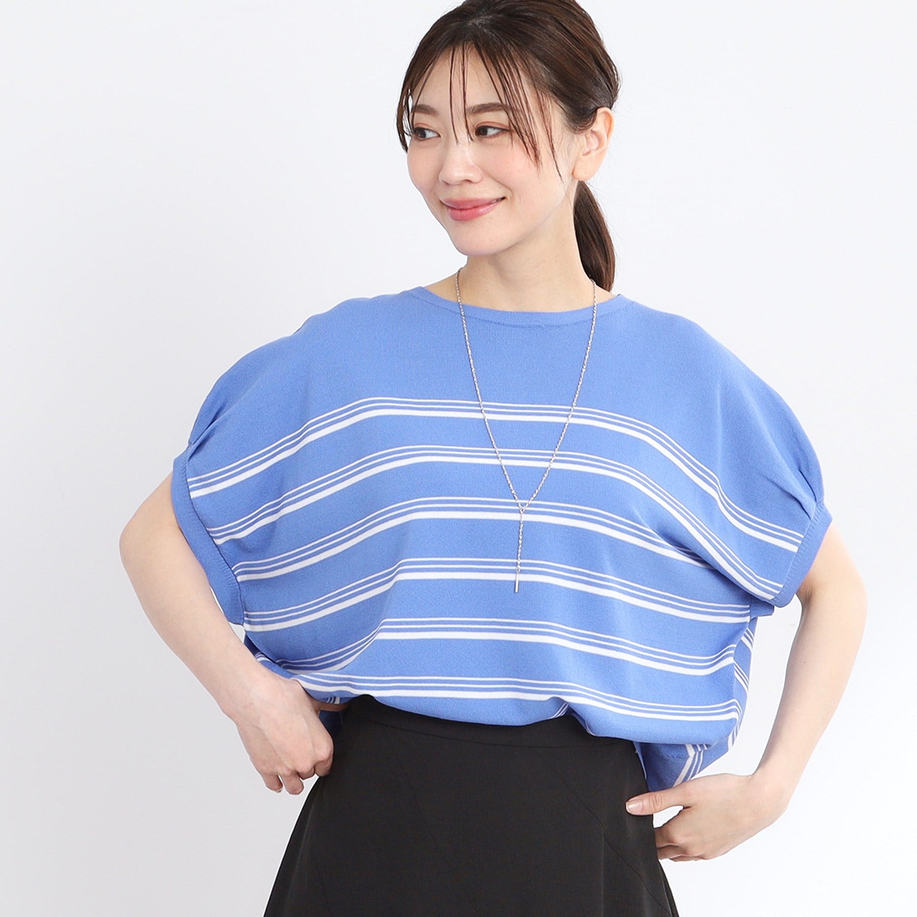 リフレクト Reflect 【WEB先行カラーあり／手洗い可】スレッドボーダーニット （パープル(381)） パープル(381)