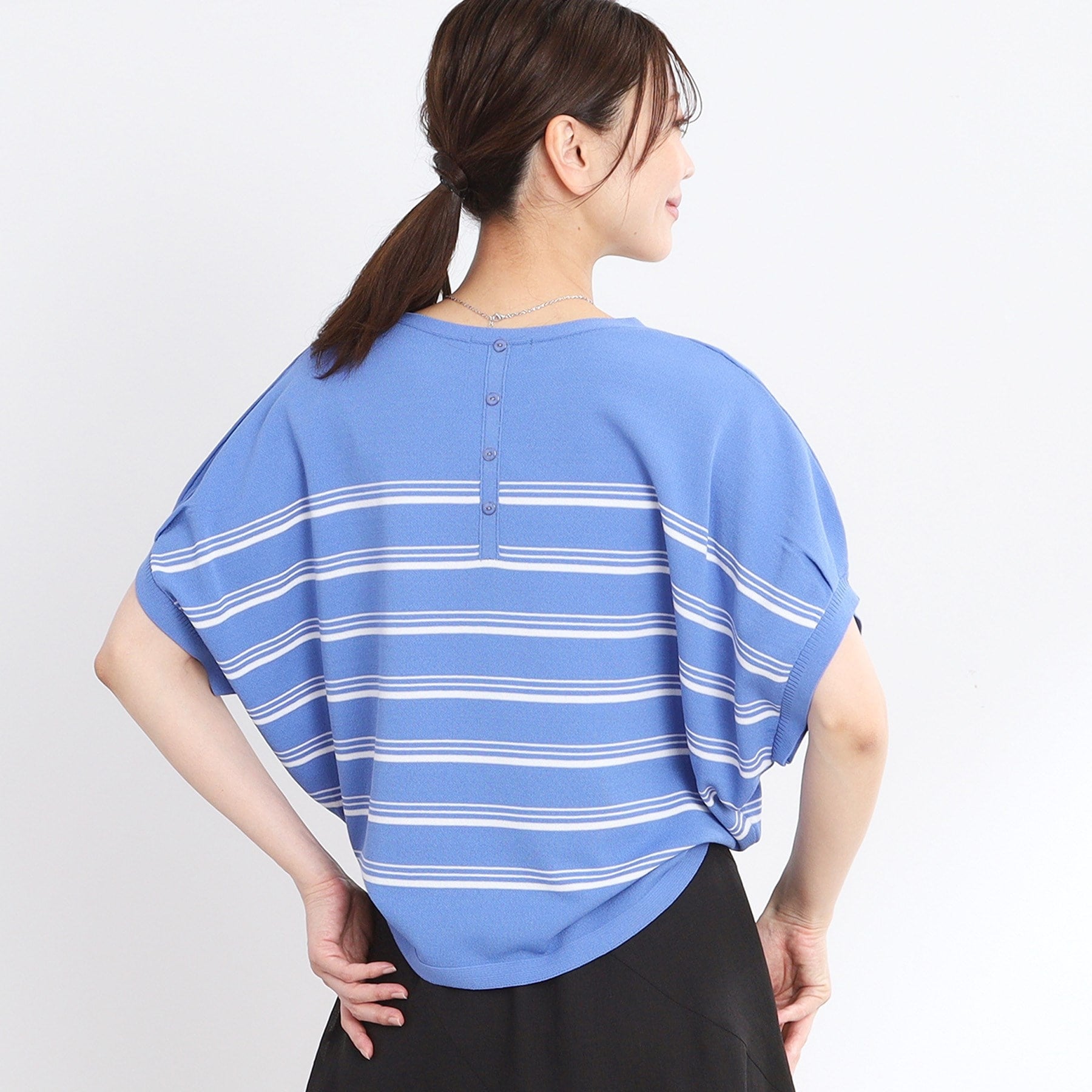 リフレクト Reflect 【WEB先行カラーあり／手洗い可】スレッドボーダーニット （パープル(381)） パープル(381)