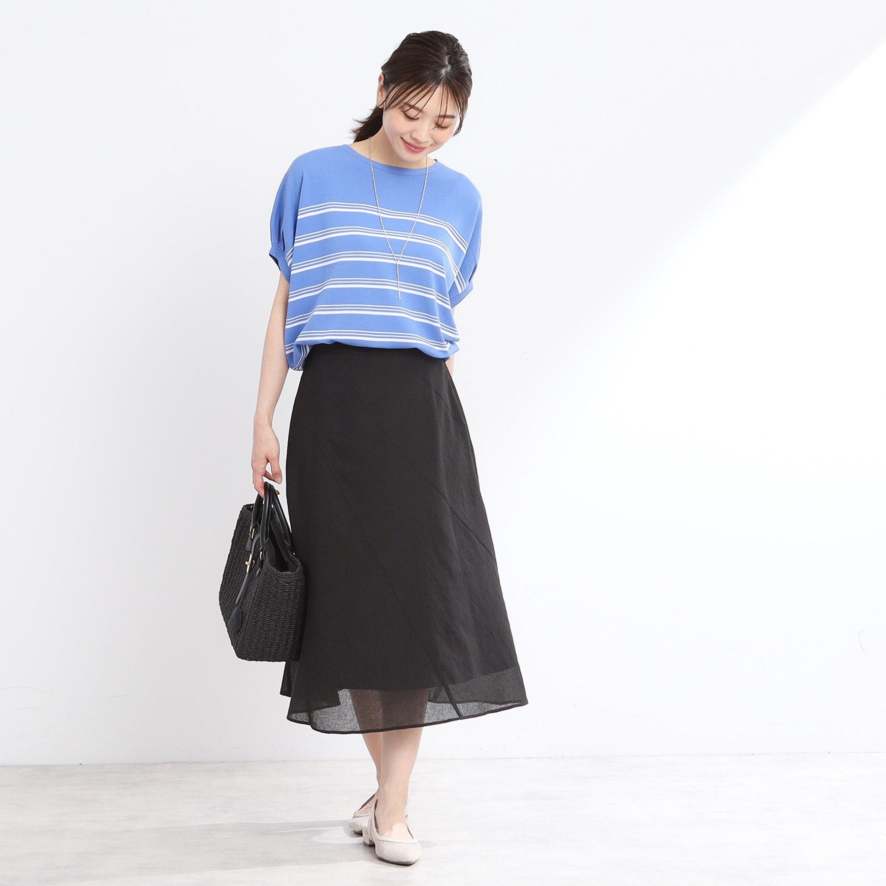 リフレクト Reflect 【WEB先行カラーあり／手洗い可】スレッドボーダーニット （パープル(381)） パープル(381)