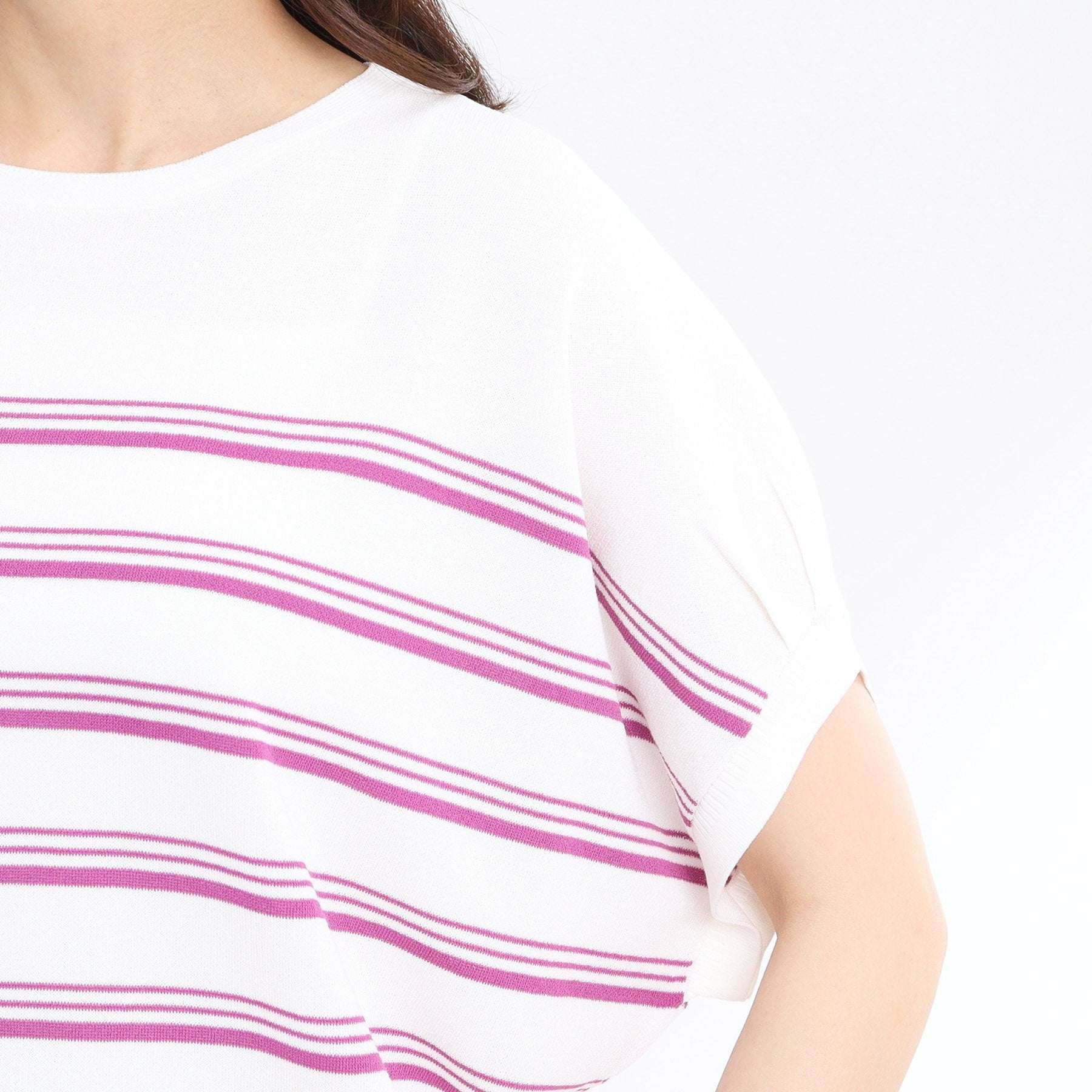 リフレクト Reflect 【WEB先行カラーあり／手洗い可】スレッドボーダーニット （パープル(381)） パープル(381)