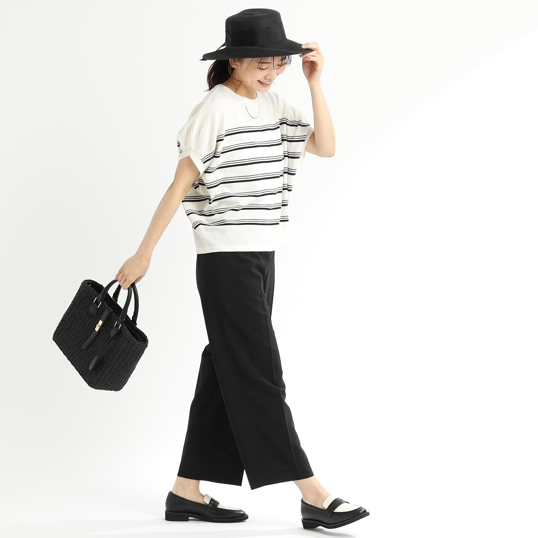 リフレクト Reflect 【WEB先行カラーあり／手洗い可】スレッドボーダーニット （パープル(381)） パープル(381)