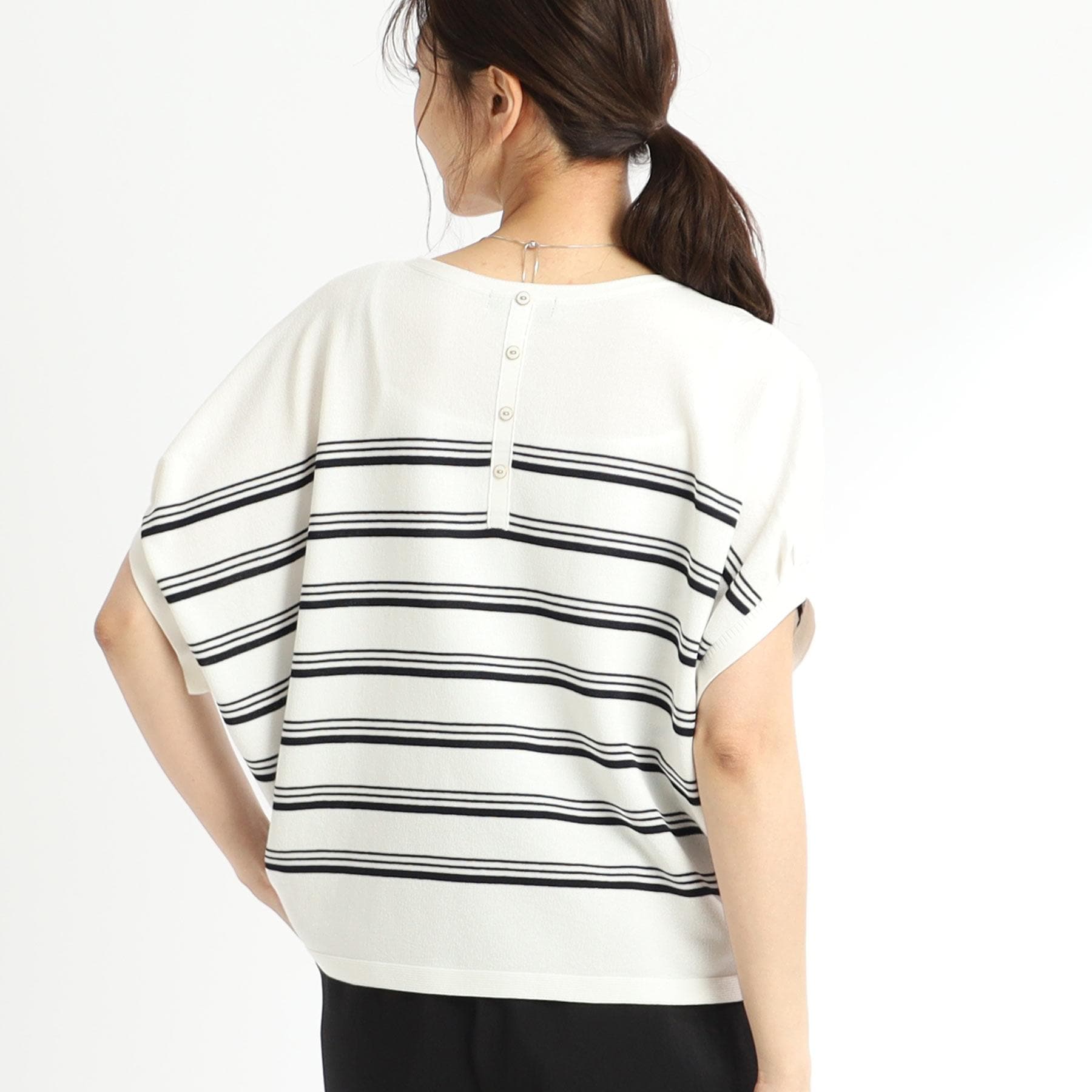 リフレクト Reflect 【WEB先行カラーあり／手洗い可】スレッドボーダーニット （パープル(381)） パープル(381)