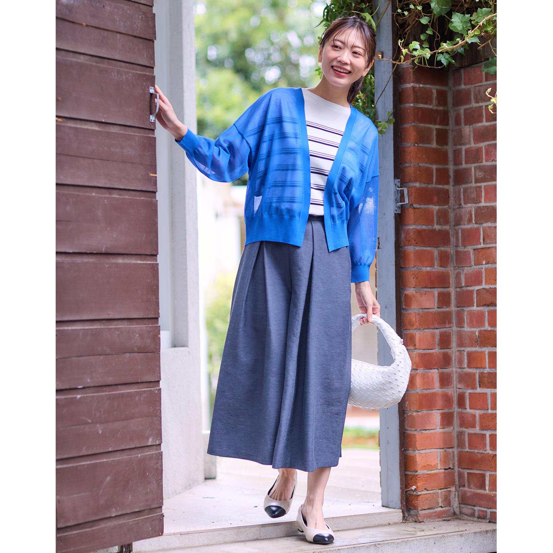 リフレクト Reflect 【WEB先行カラーあり／手洗い可】スレッドボーダーニット （パープル(381)） パープル(381)